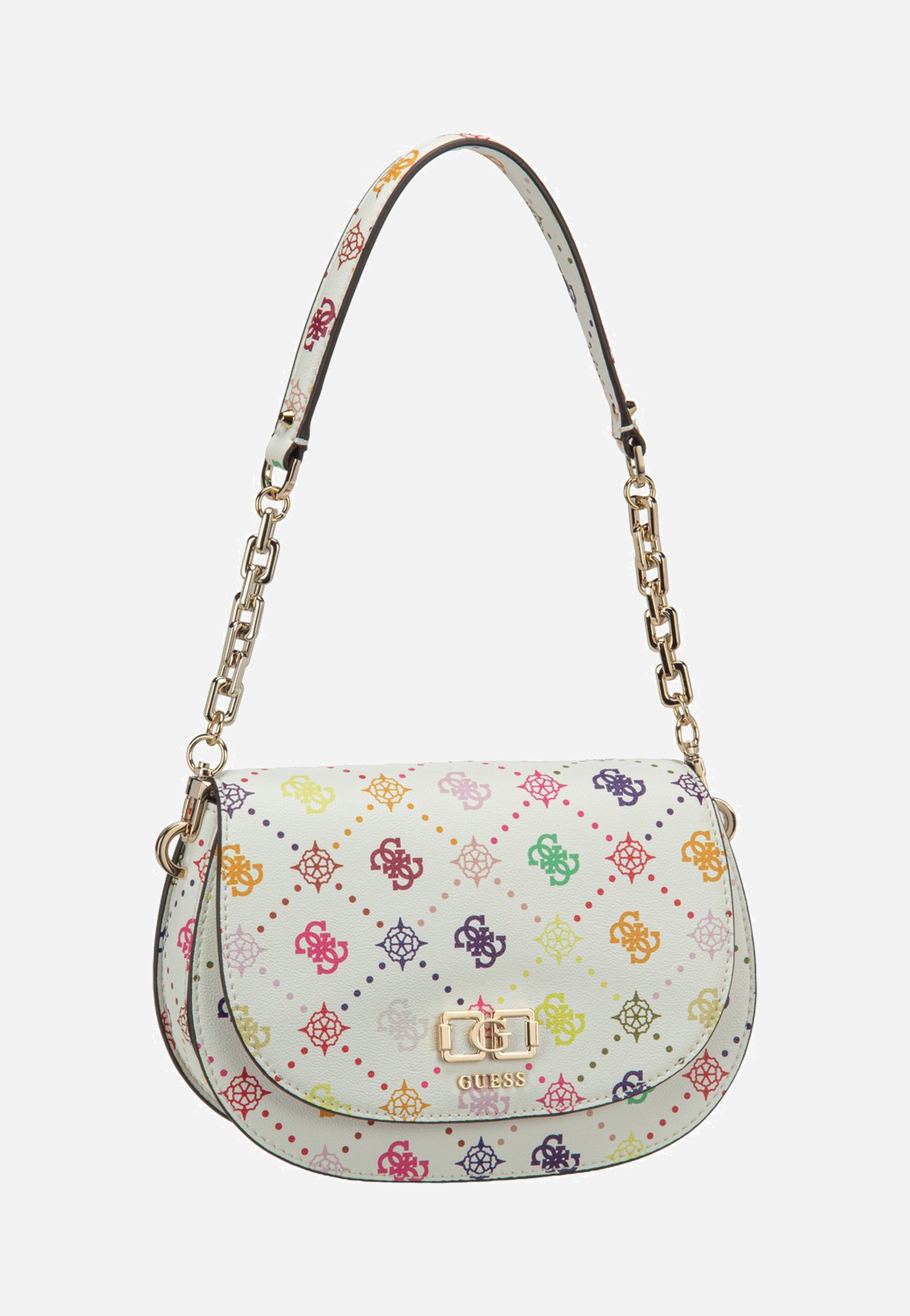 Guess - Emelie Logo Flap Shoulder Multi Logo - Shoulder Bag | Women-Image