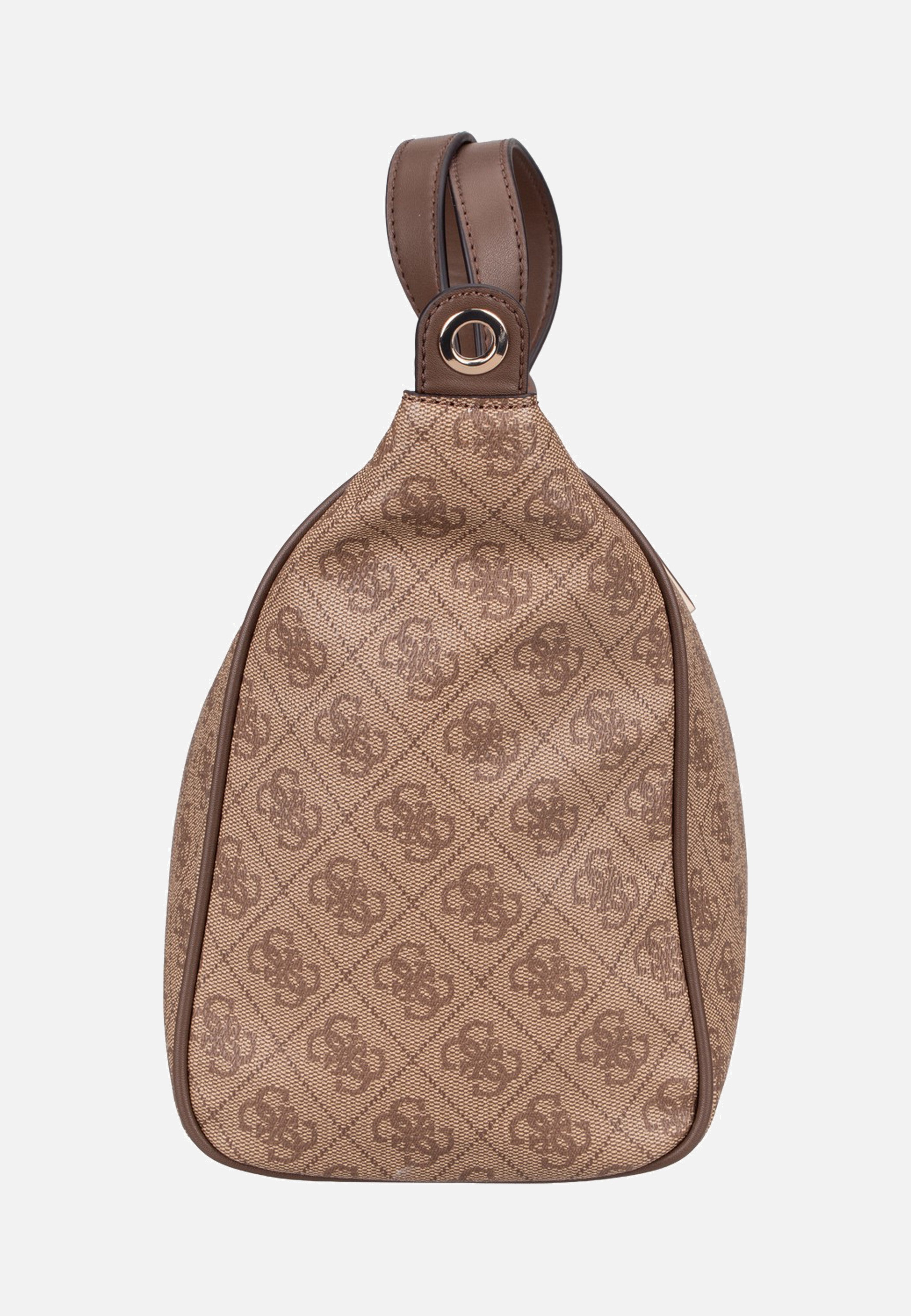 Guess Follie Small Tote Latte Logo Handle Bag