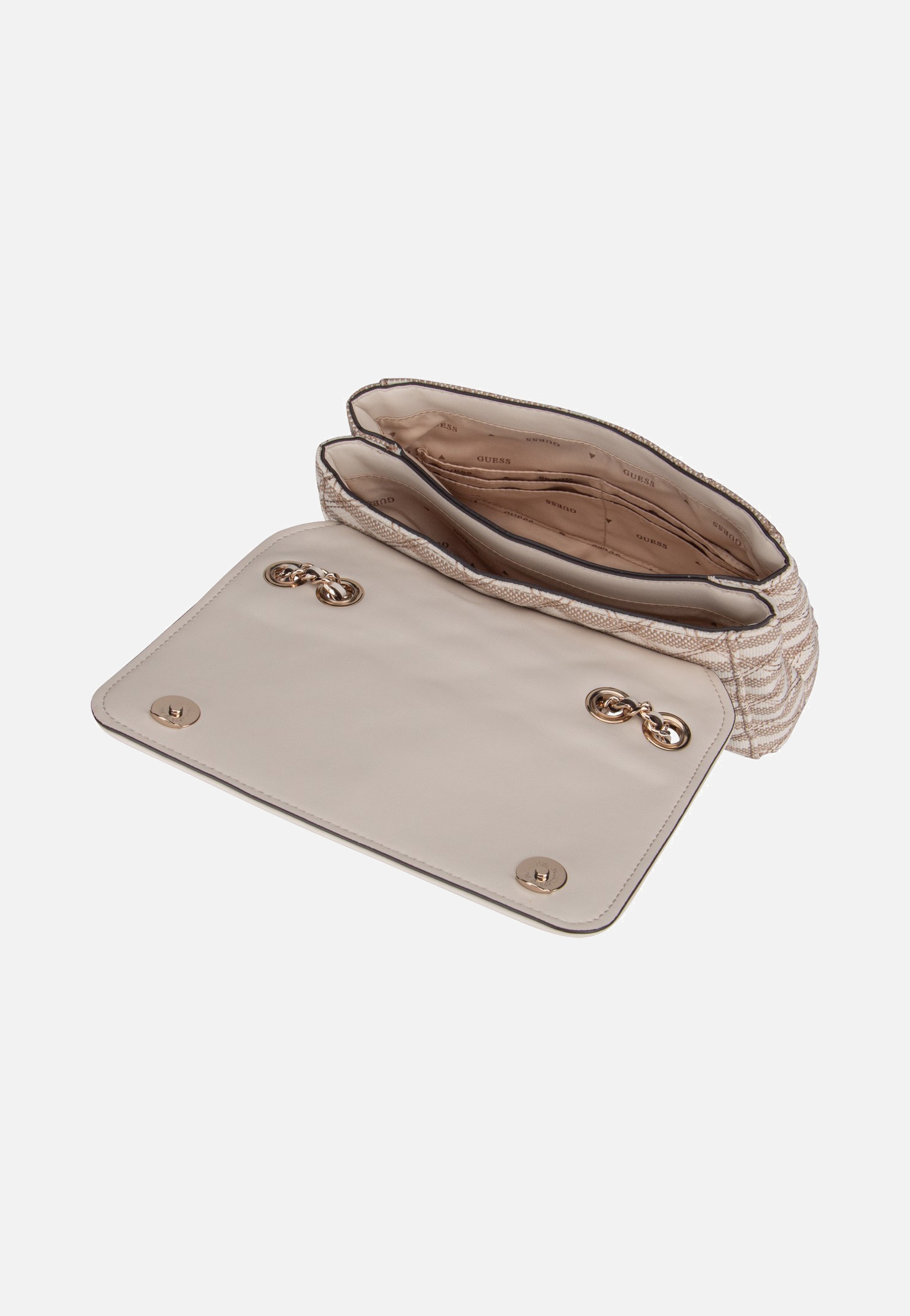 Guess Giully II 2 Comp Conv Flap Taupe Multi Umhängetasche