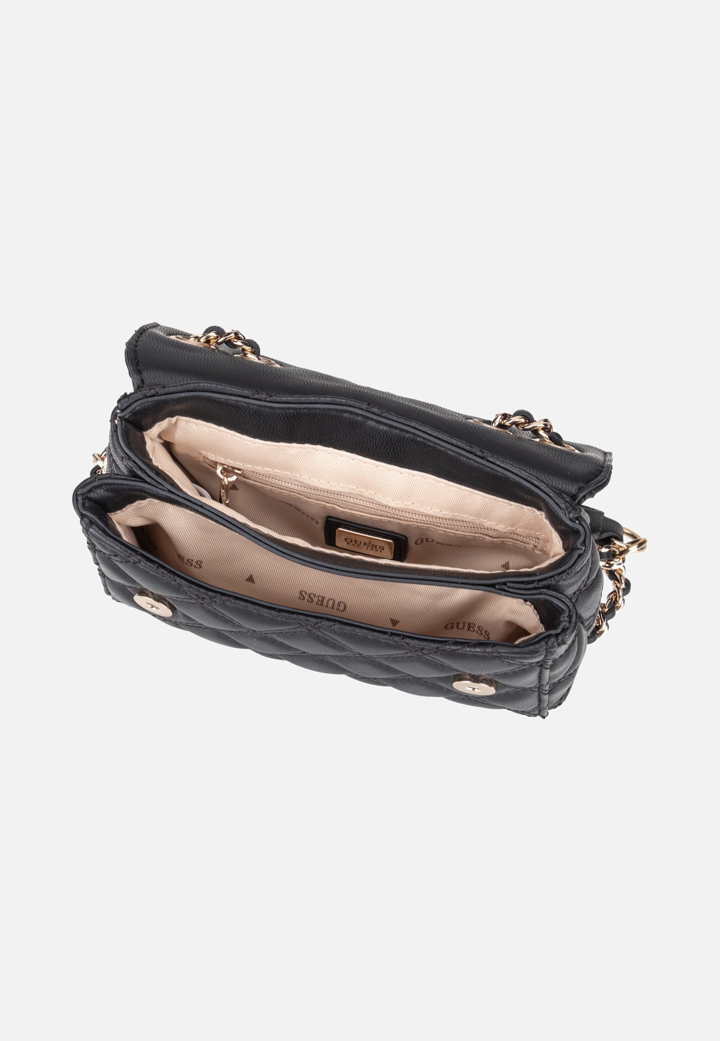 Guess Giully II Mini 2 Comp Conv Flap Black Evening Bag