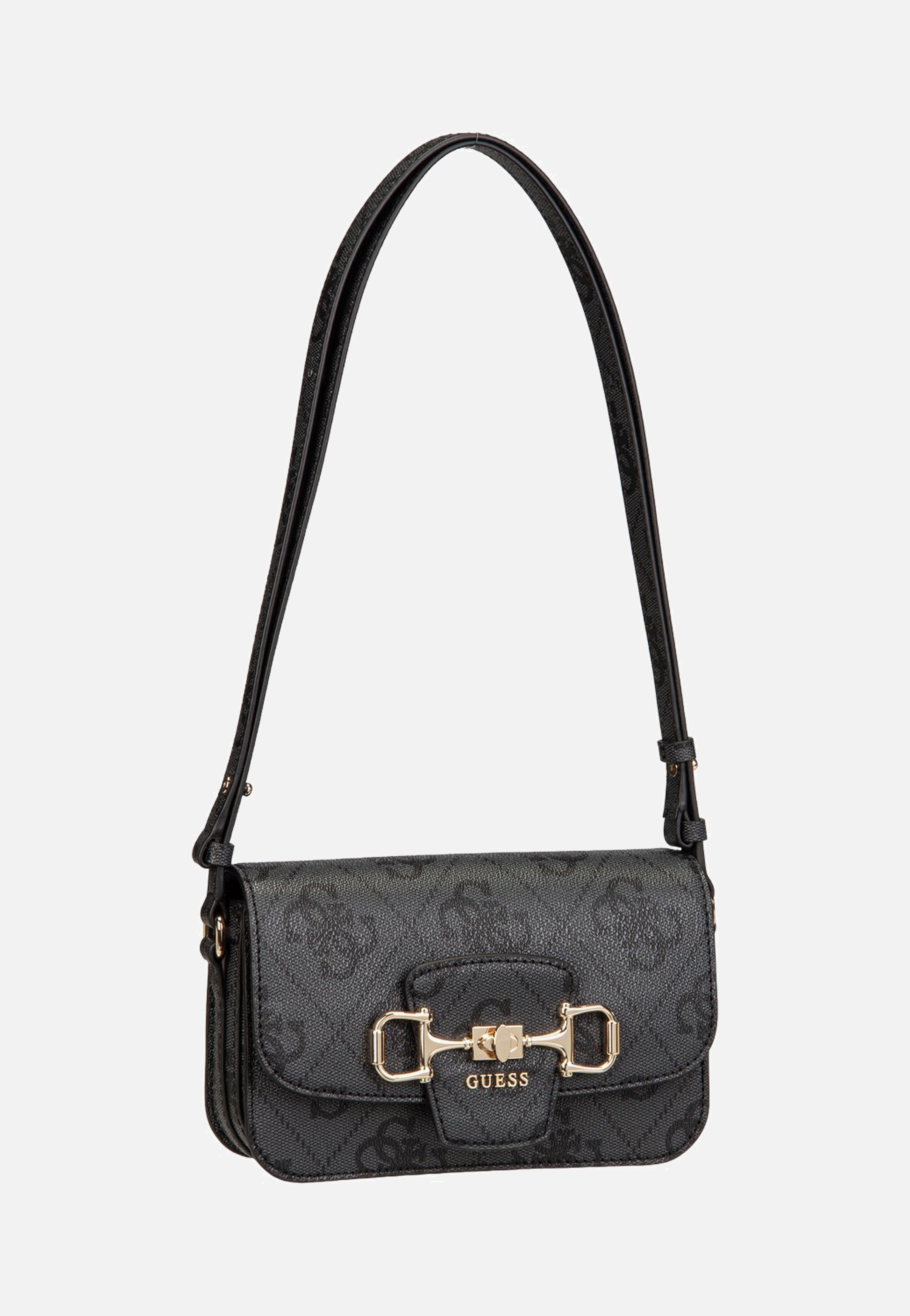 Guess Janie Logo Conv Xbody Flap Coal Logo Umhängetasche