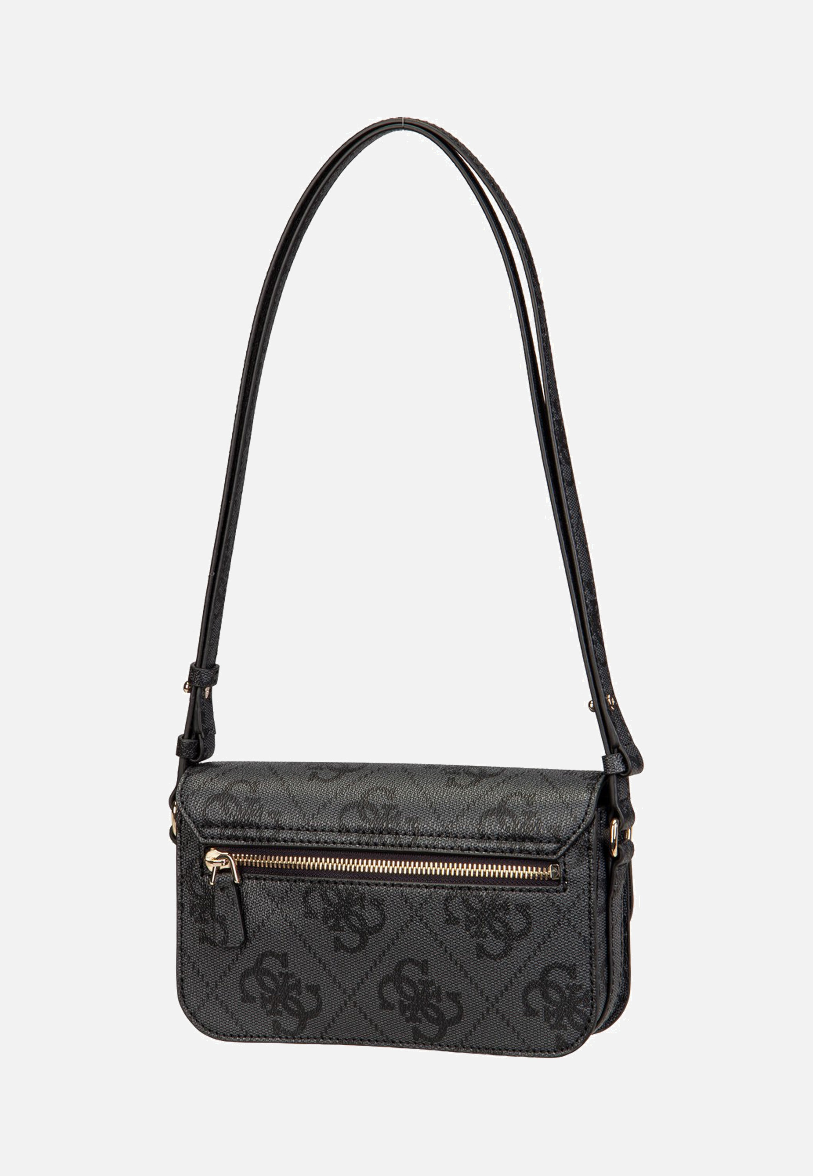 Guess Janie Logo Conv Xbody Flap Coal Logo Umhängetasche