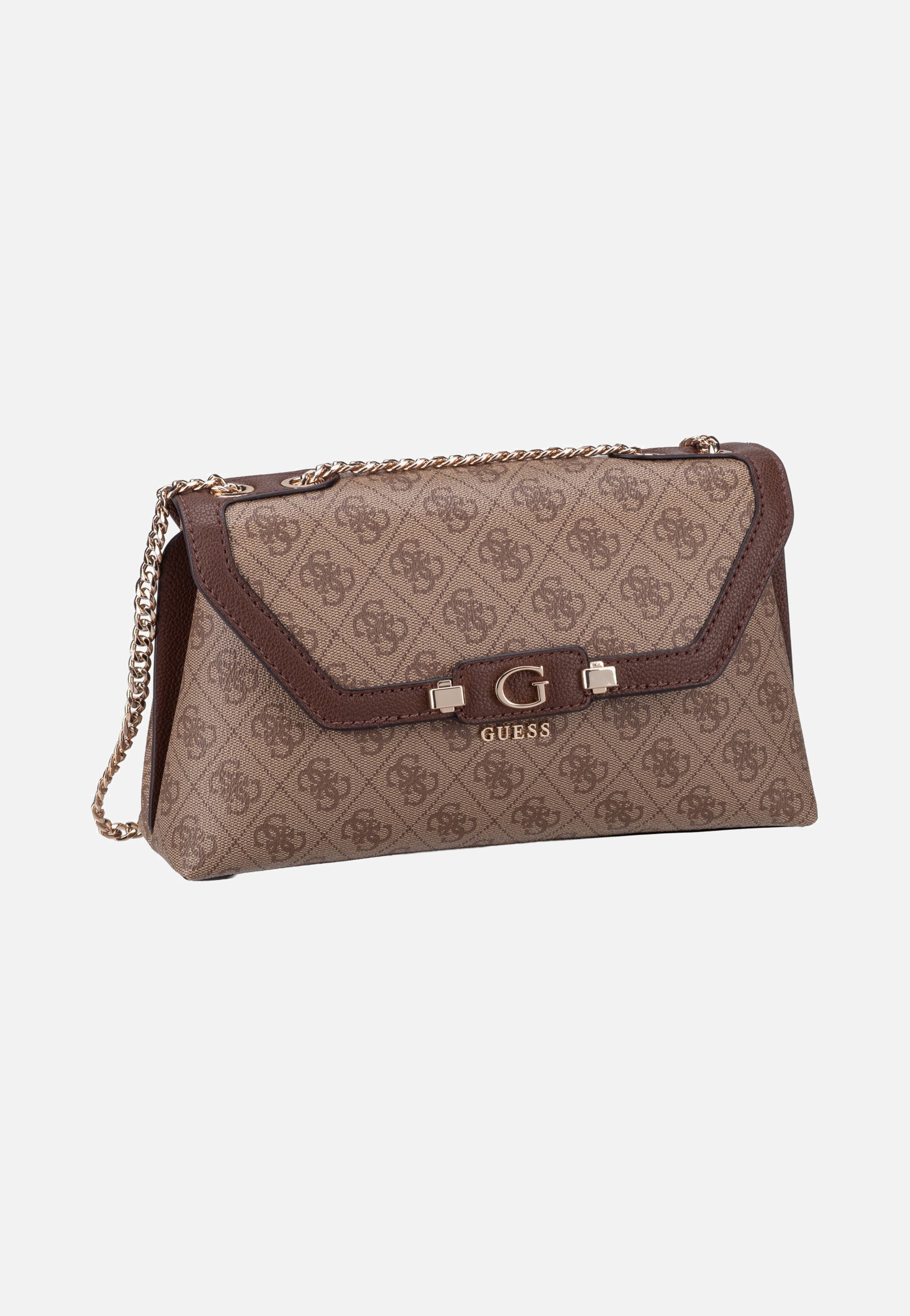 Guess Lindsey Convertible Flap 49210 Latte Logo Crossbody Bag