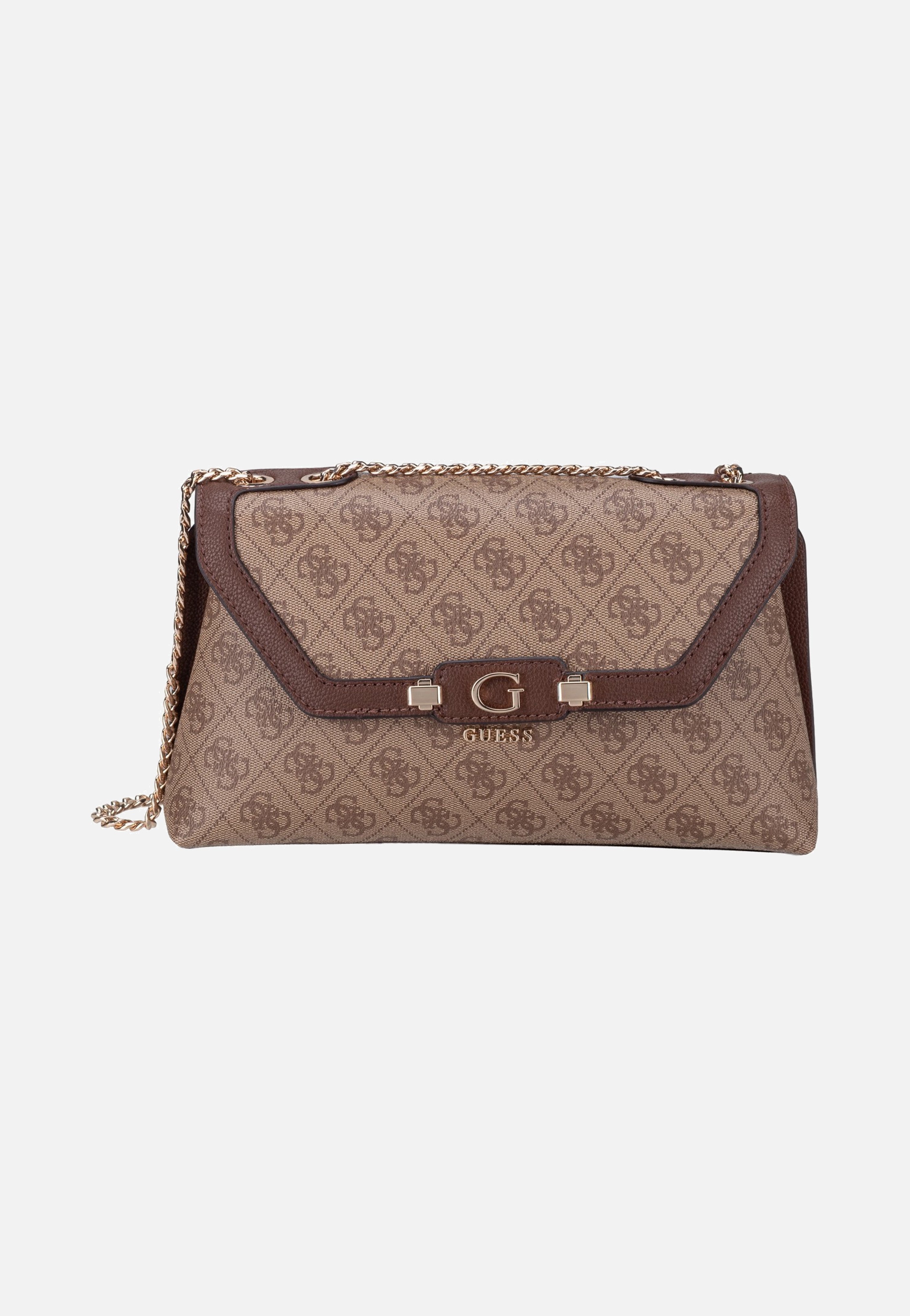 Guess Lindsey Convertible Flap 49210 Latte Logo Crossbody Bag