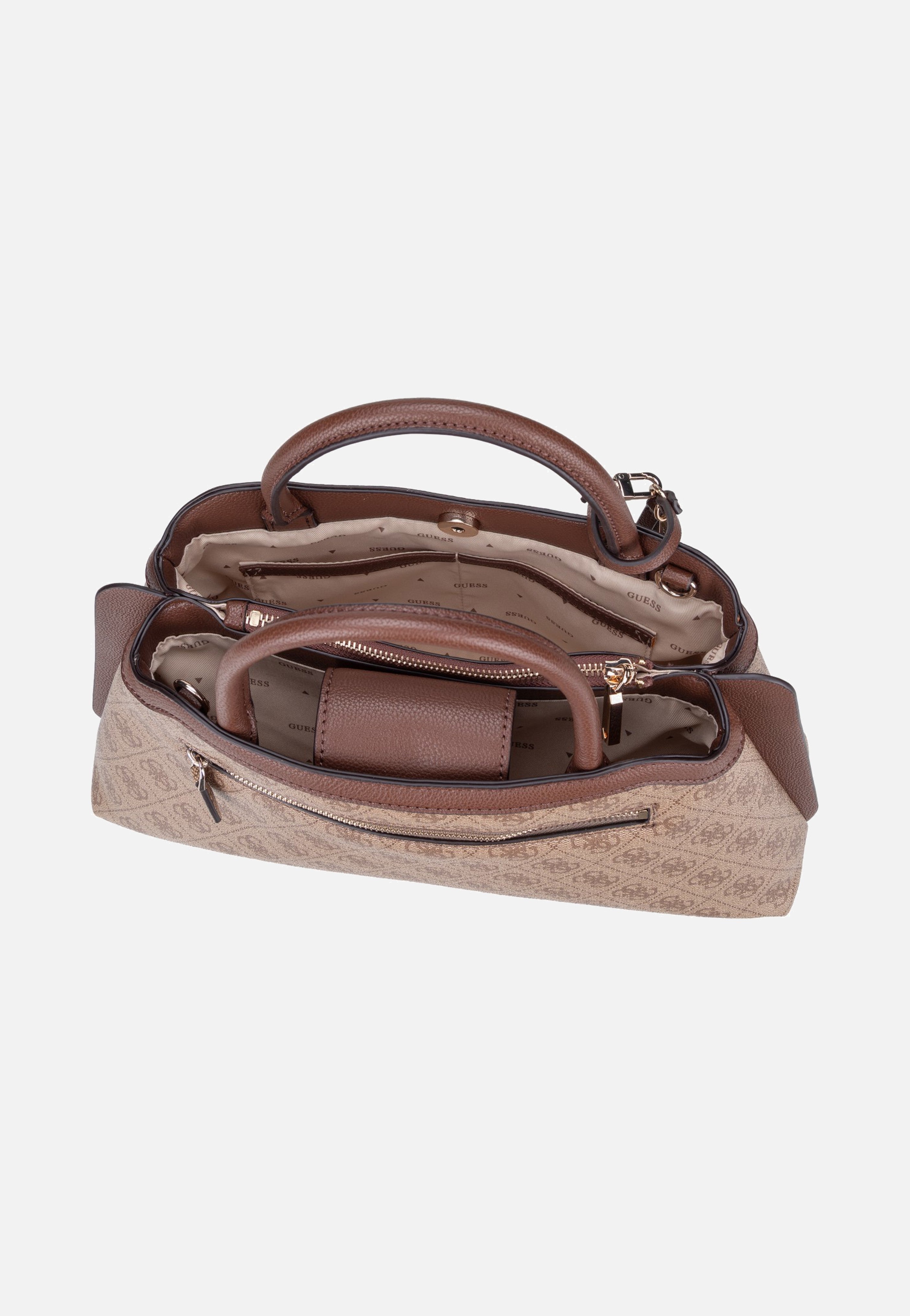 Guess Lindsey Girlfriend 49060 Latte Logo Satchel