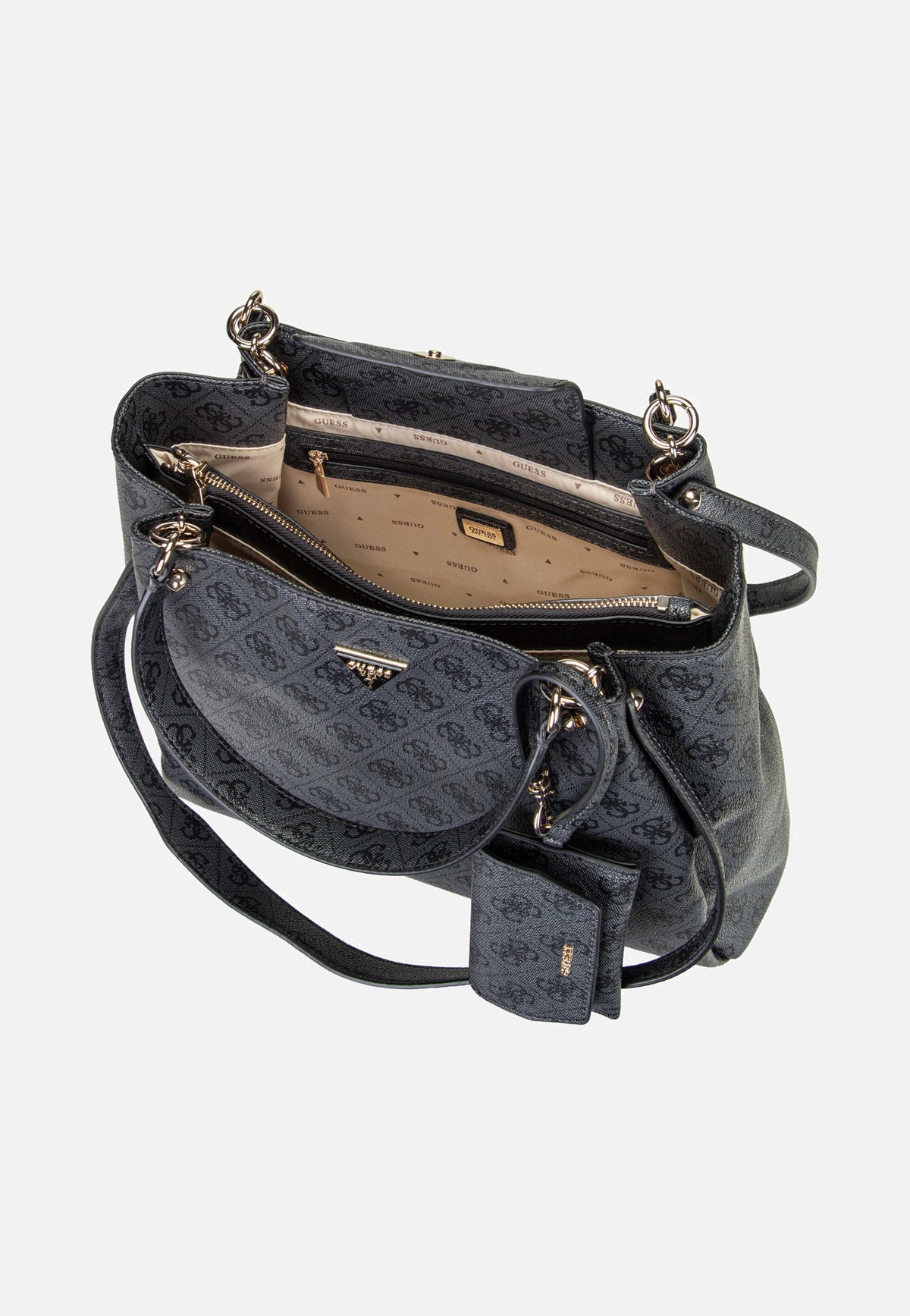 Guess Lorella Logo Girlfriend 84230 Coal Logo Tote Bag