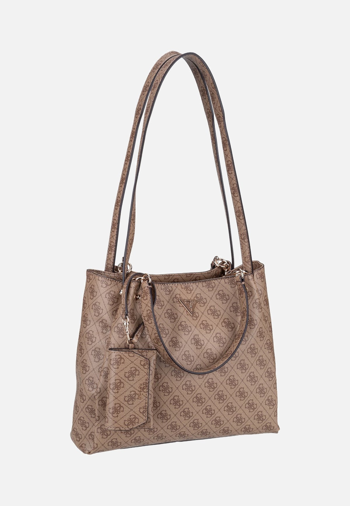 Guess Lorella Logo Girlfriend 84230 Latte Logo Tote Bag