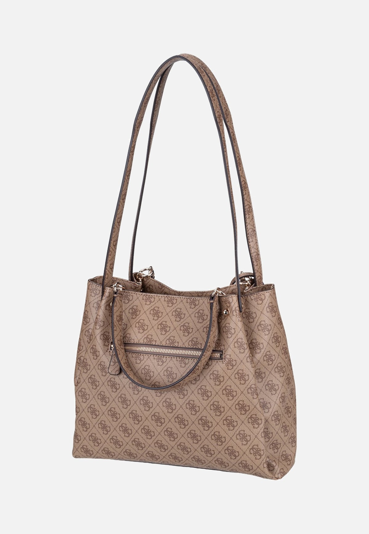 Guess Lorella Logo Girlfriend 84230 Latte Logo Tote Bag