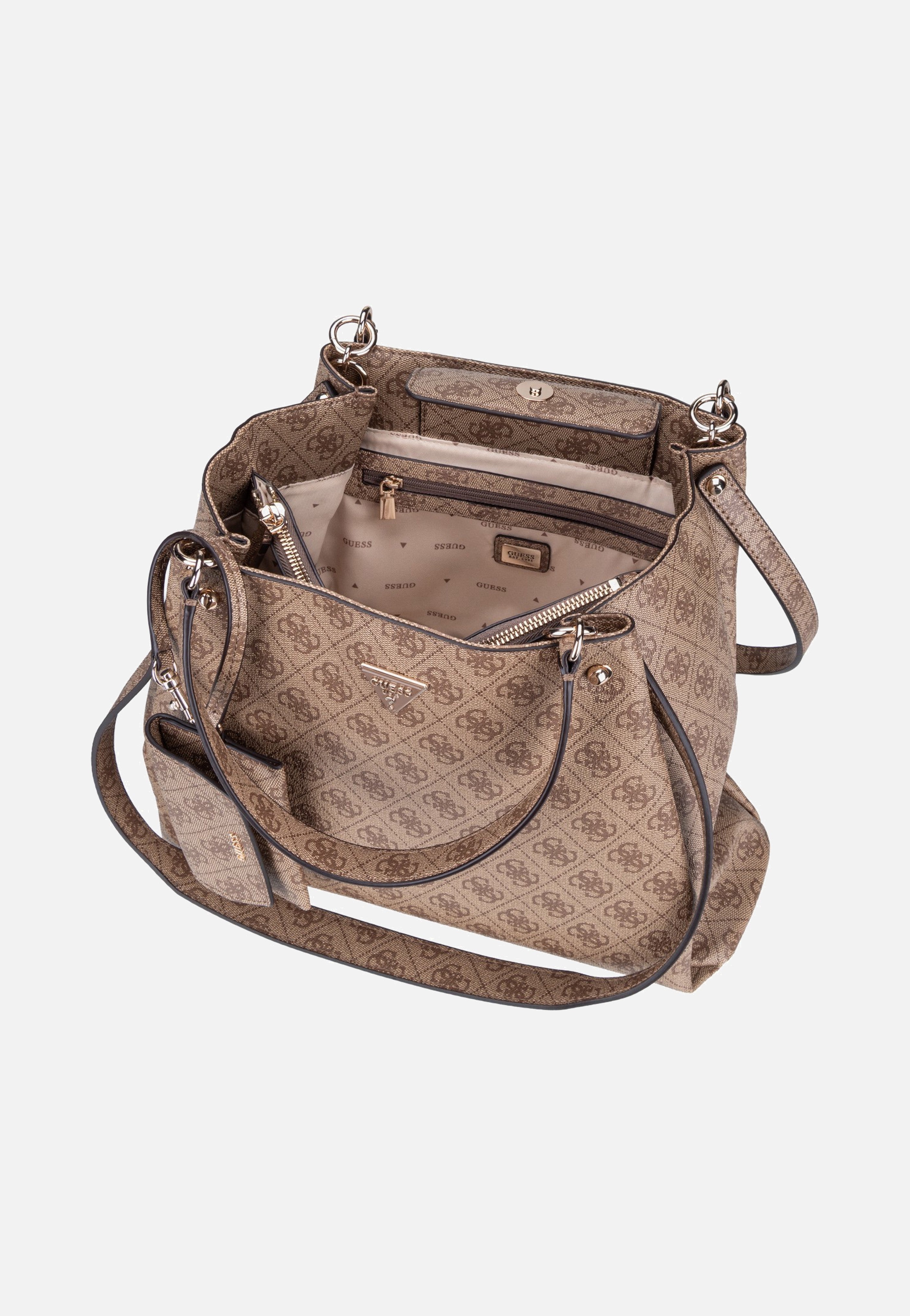 Guess Lorella Logo Girlfriend 84230 Latte Logo Tote Bag