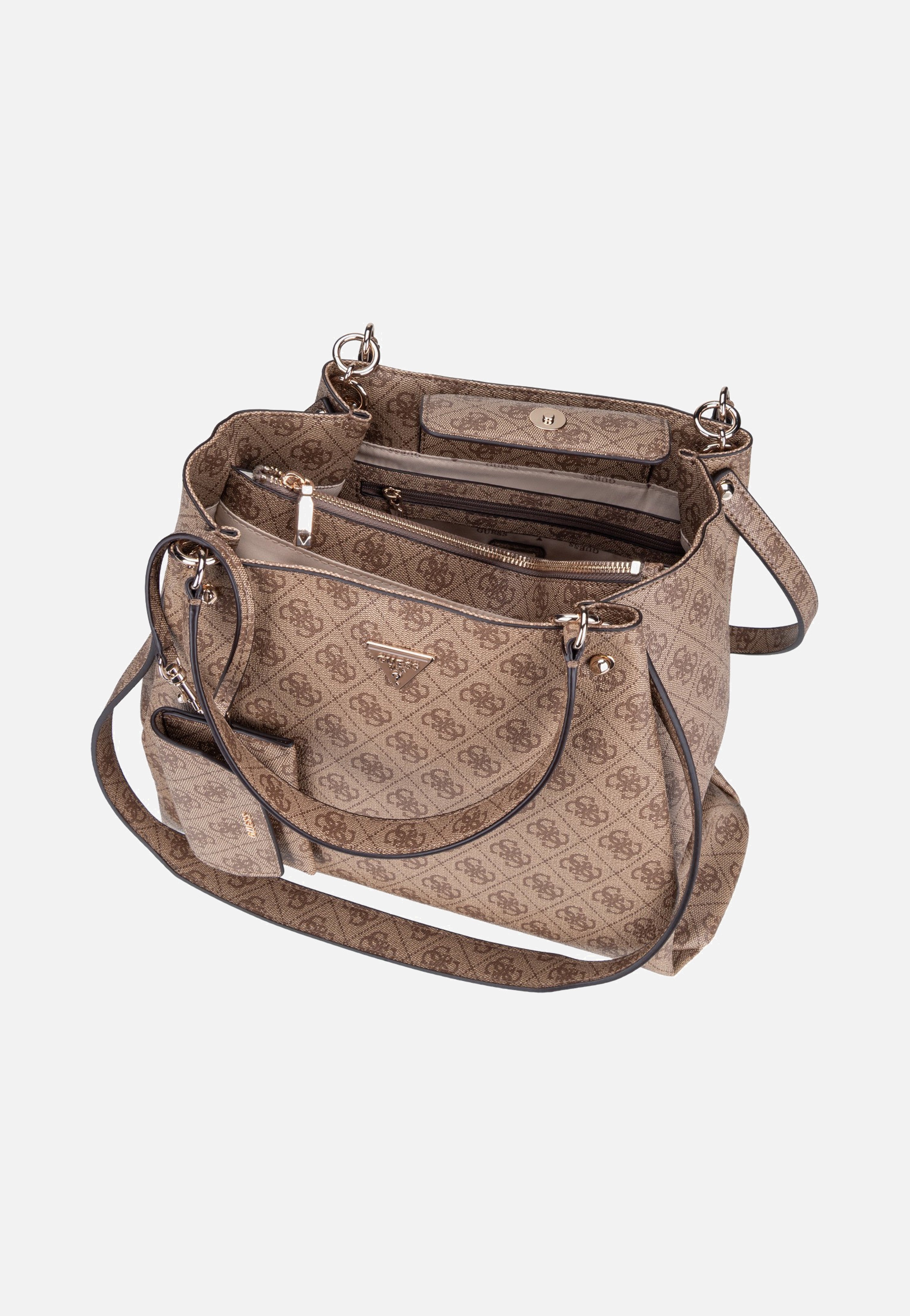 Guess Lorella Logo Girlfriend 84230 Latte Logo Tote Bag