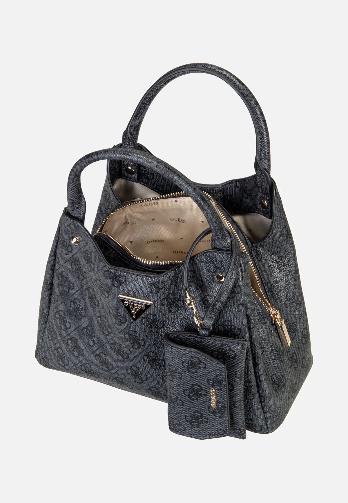 Guess Lorella Logo Small Girlfriend 84220 Coal Logo Henkeltasche