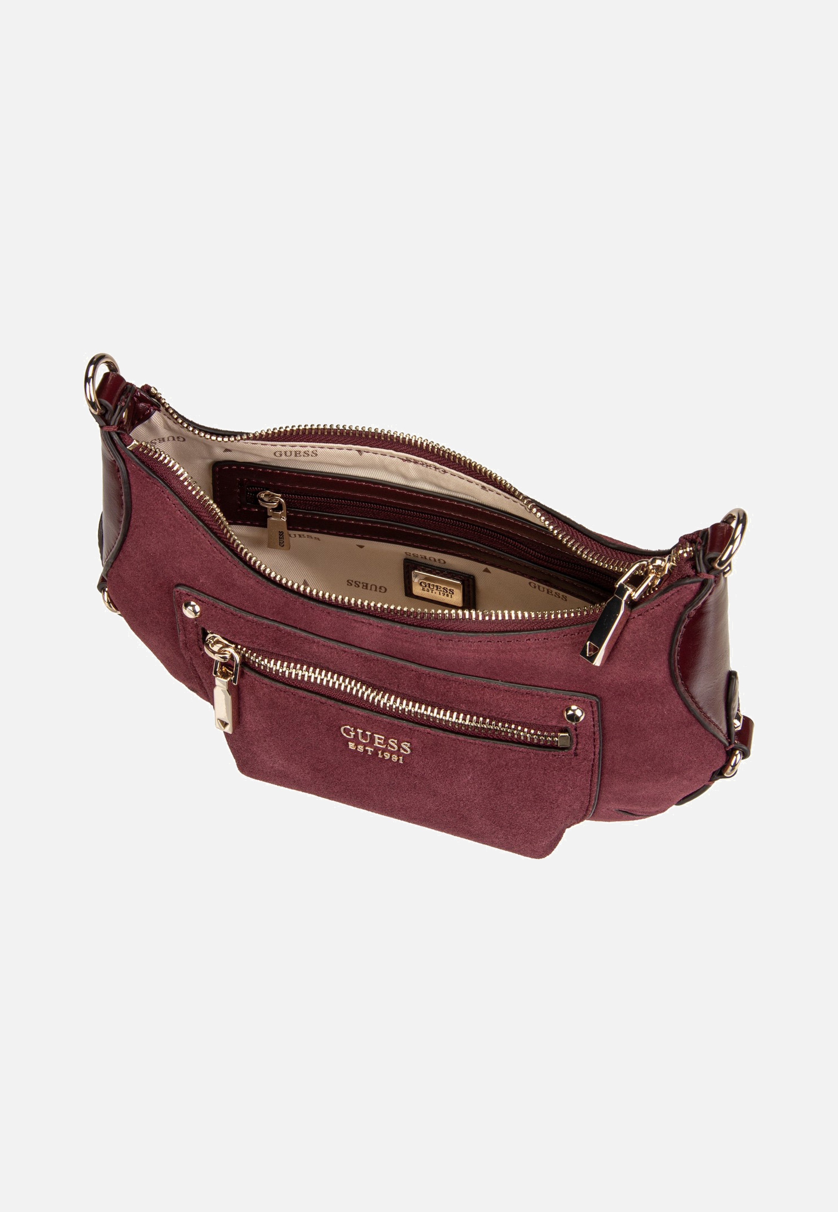 Guess Marsha Mini Crossbody Burgundy Umhängetasche