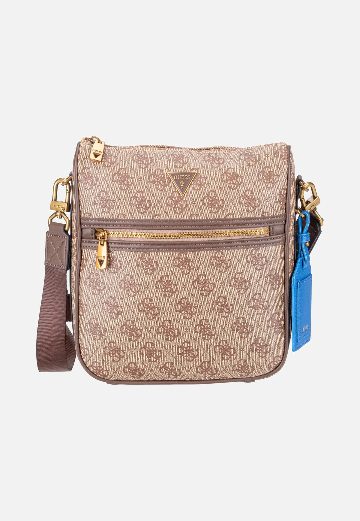 Guess Milano Vertical Crossbody 2 Beige/Brown Crossbody Bag