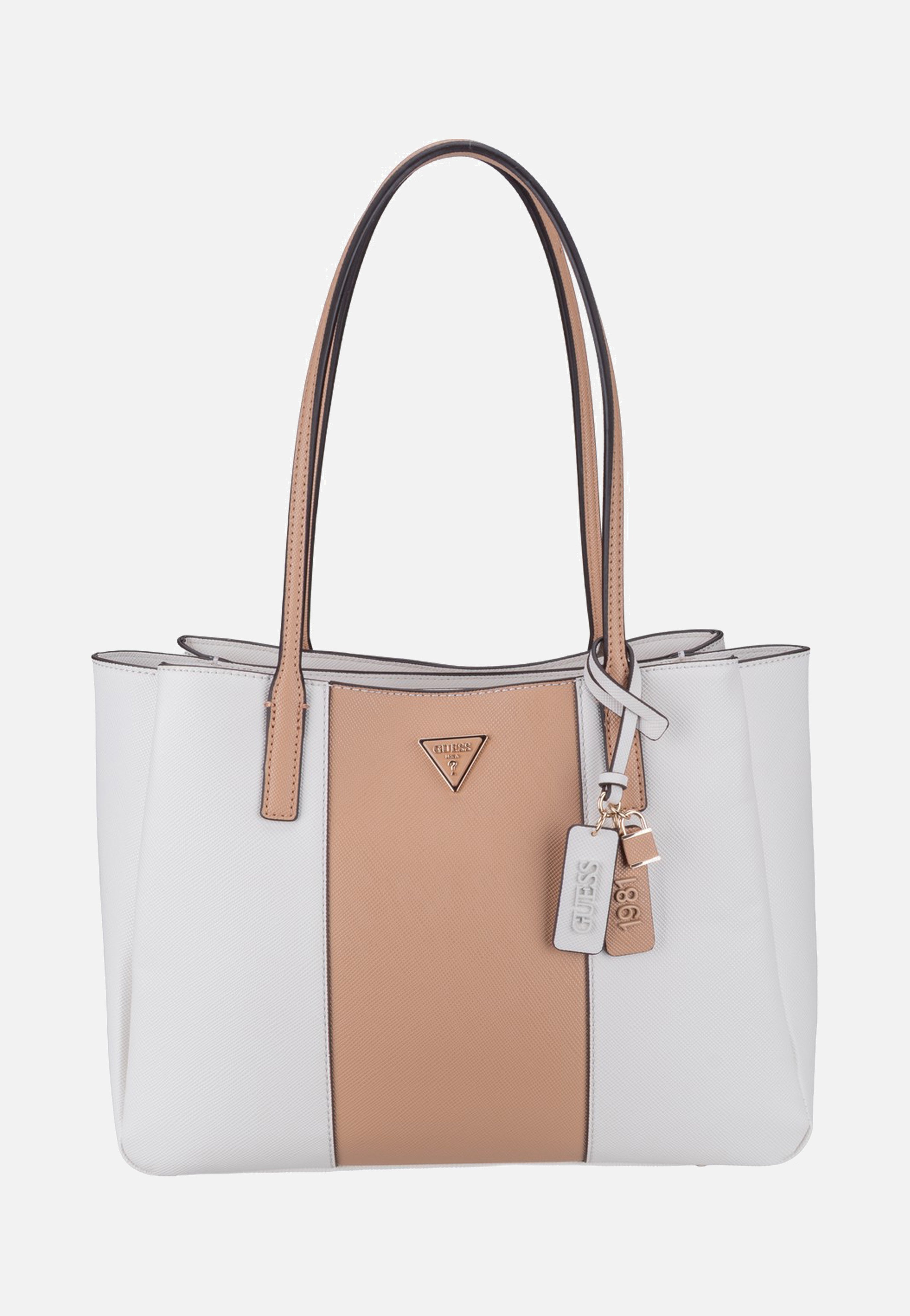 Guess Noelle II Tech 72260 Off White/Light Beige Tote Bag
