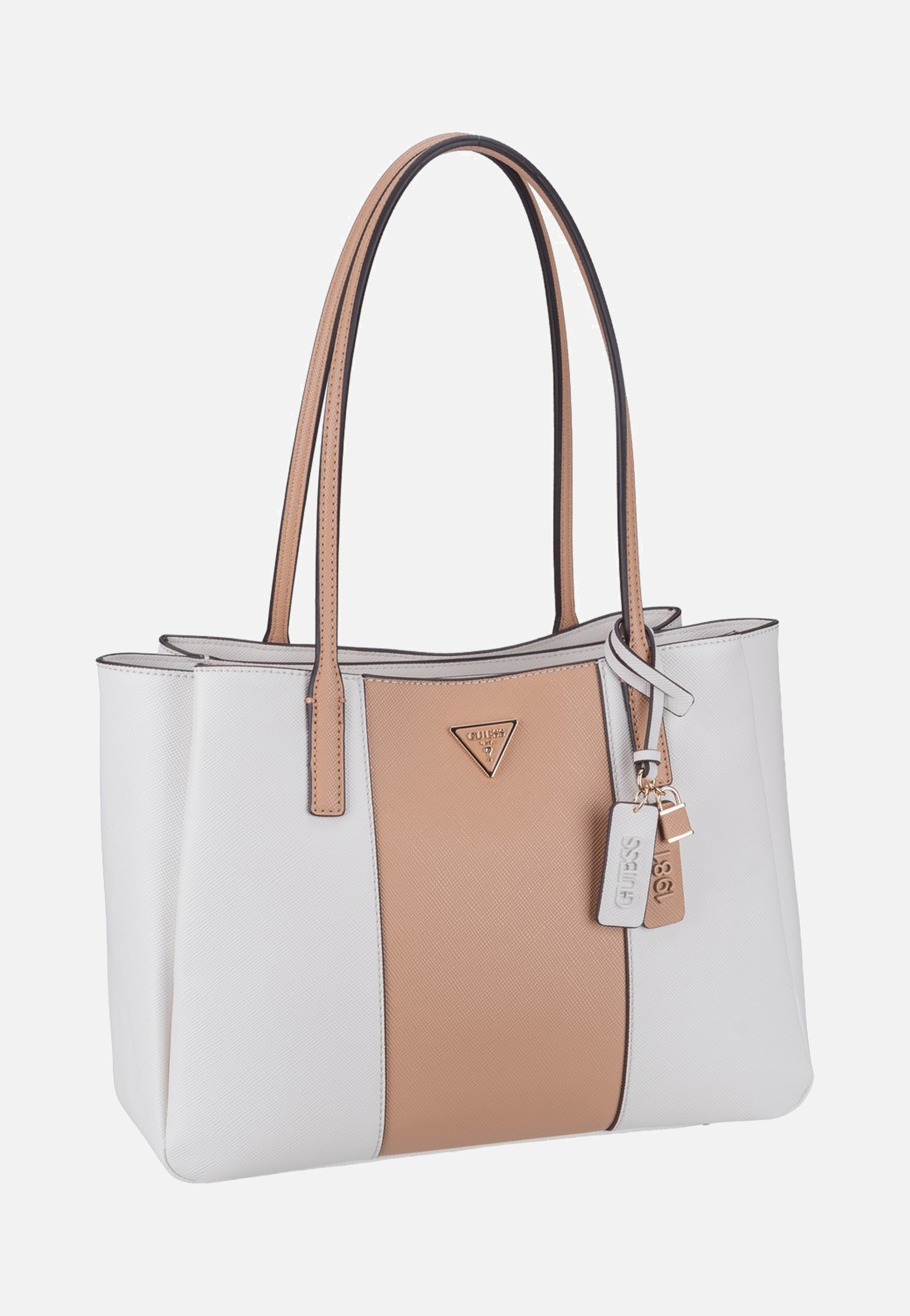 Guess Noelle II Tech 72260 Off White/Light Beige Tote Bag