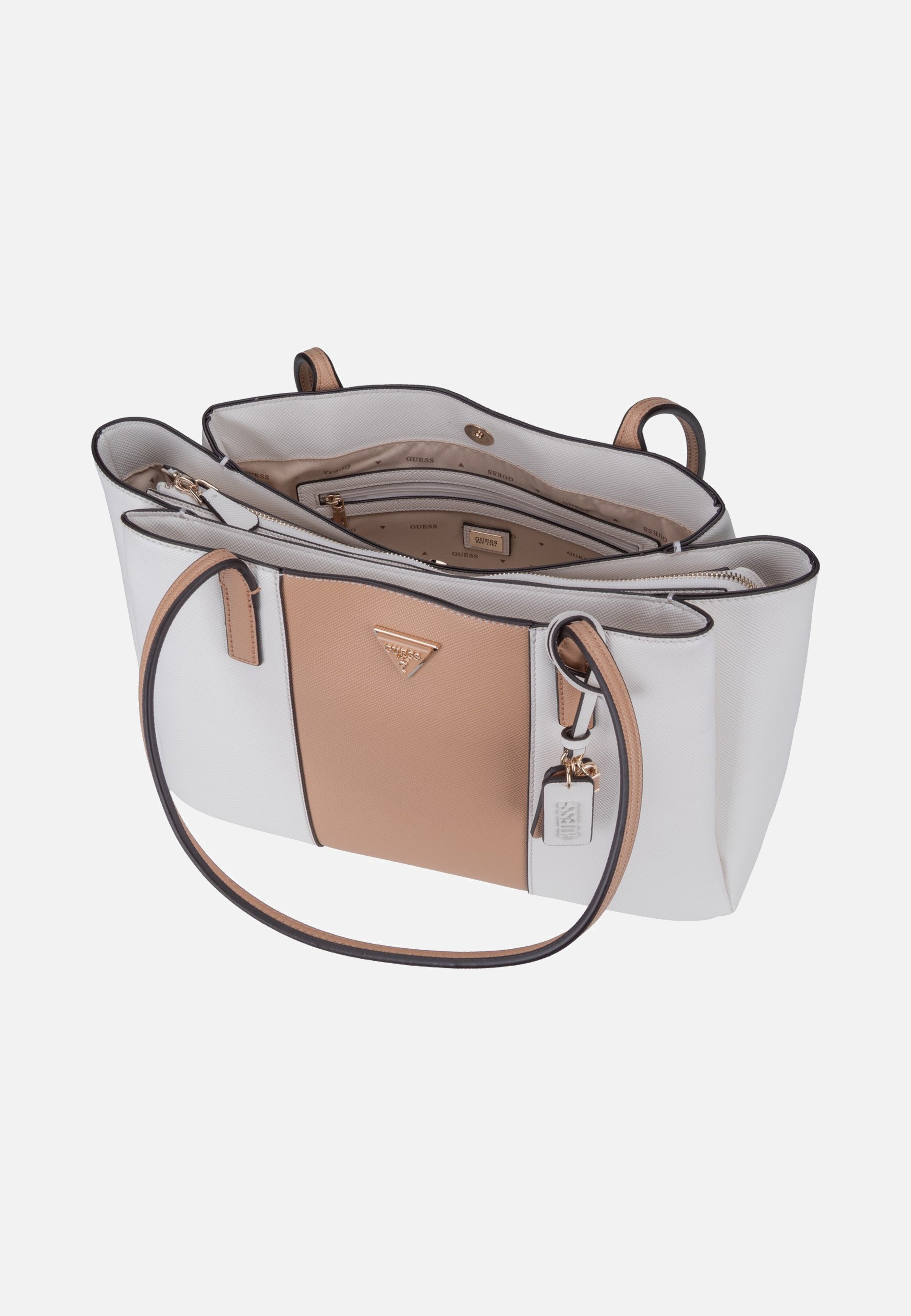 Guess Noelle II Tech 72260 Off White/Light Beige Tote Bag