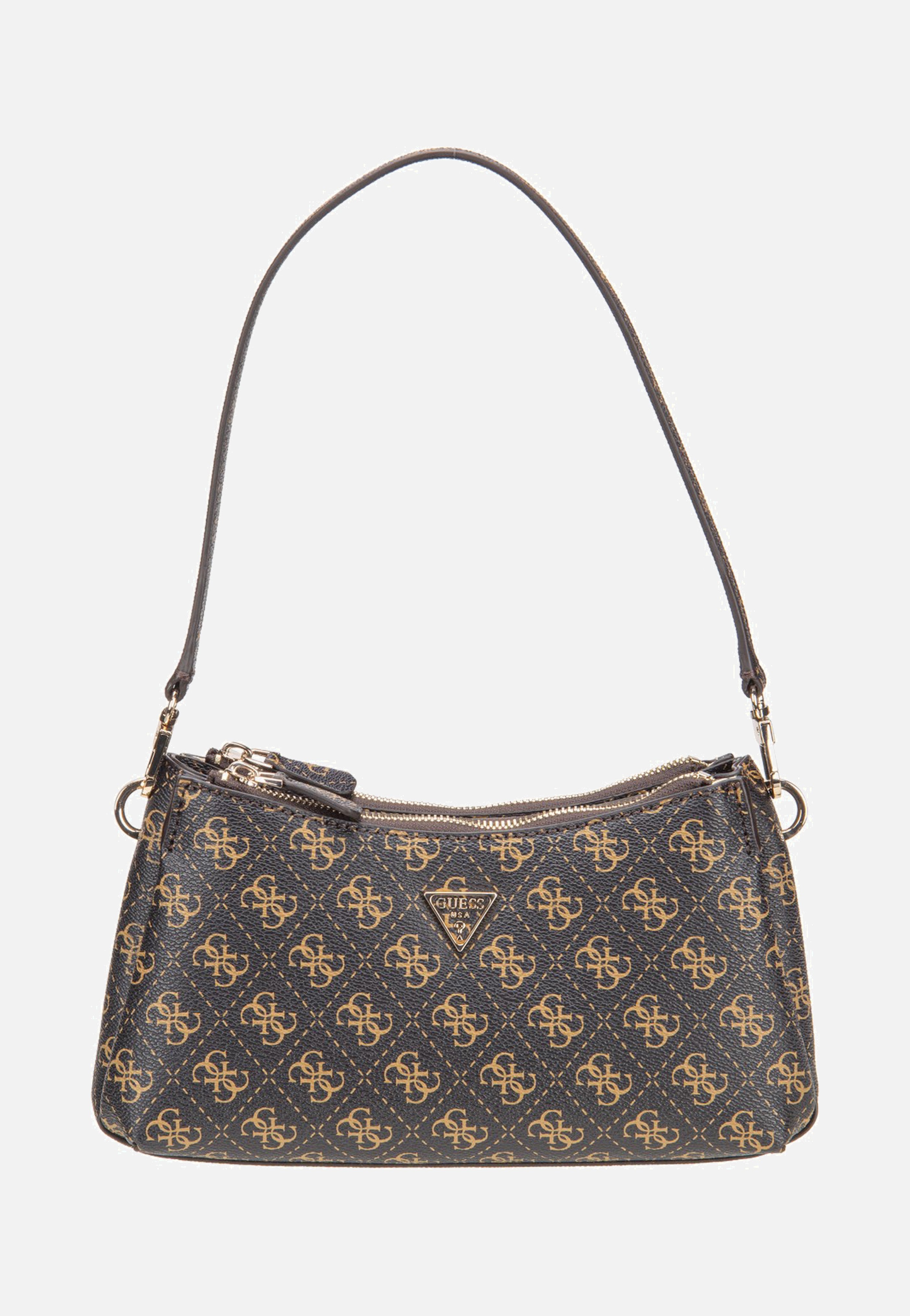 Guess Noelle II 3 Comp Shldr Xbody Brown Logo Schultertasche