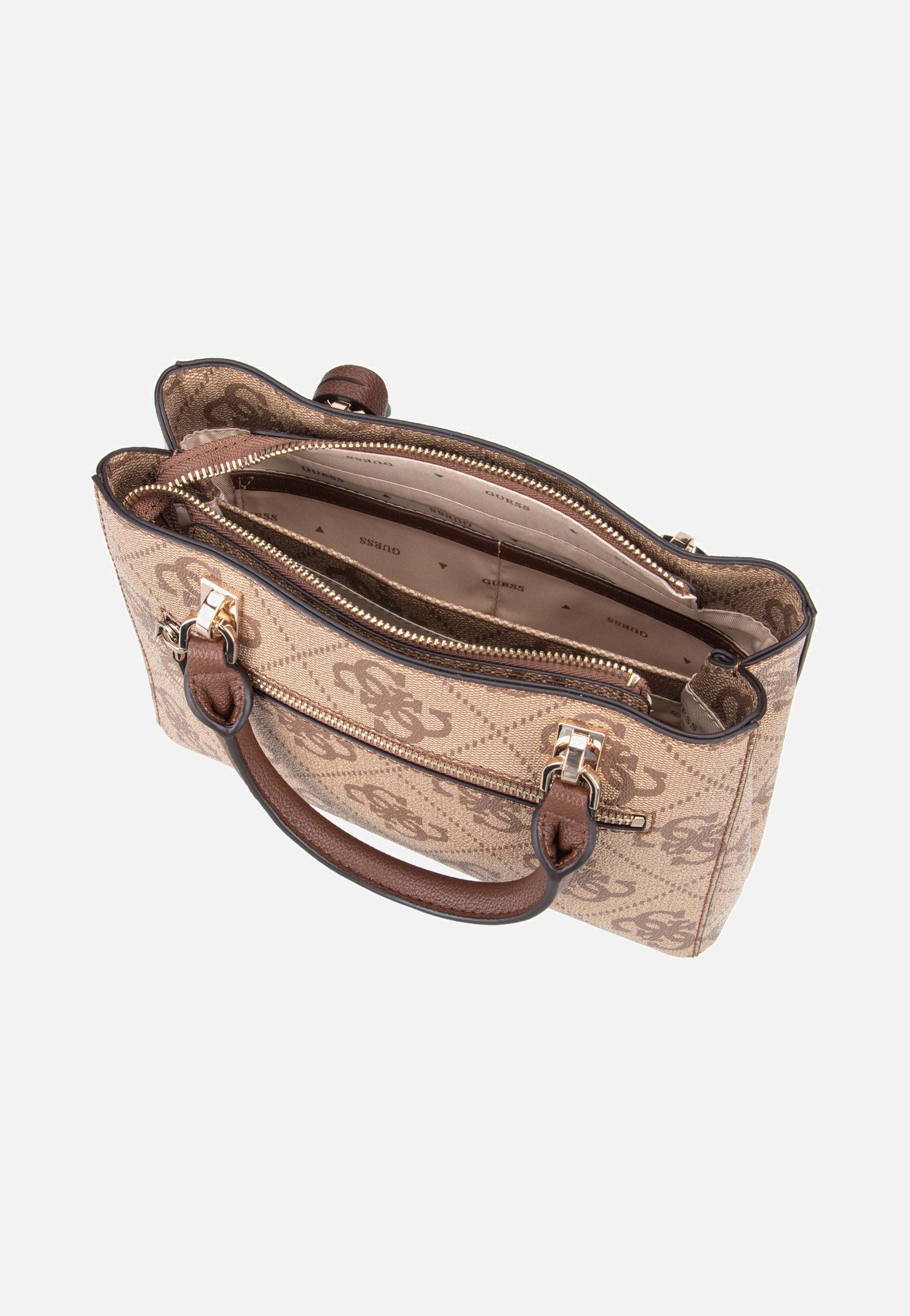 Guess - Noelle II Sml Multi Comp Latte Logo/Brown - Satchel | Women-Image