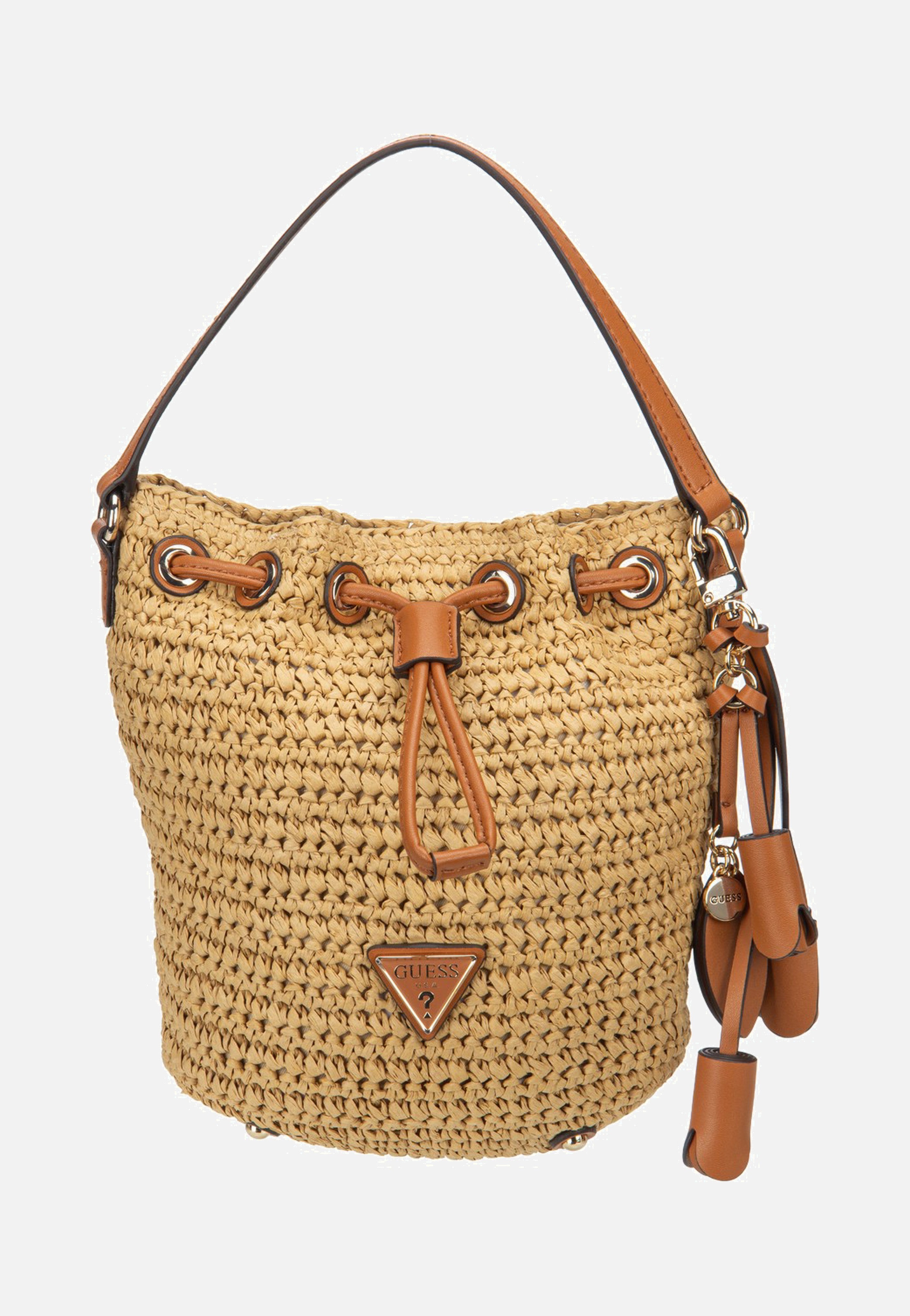 Guess - Ofelia Top Handle Bucket 23030 Natural/Cognac - Bucket Bag | Women-Image