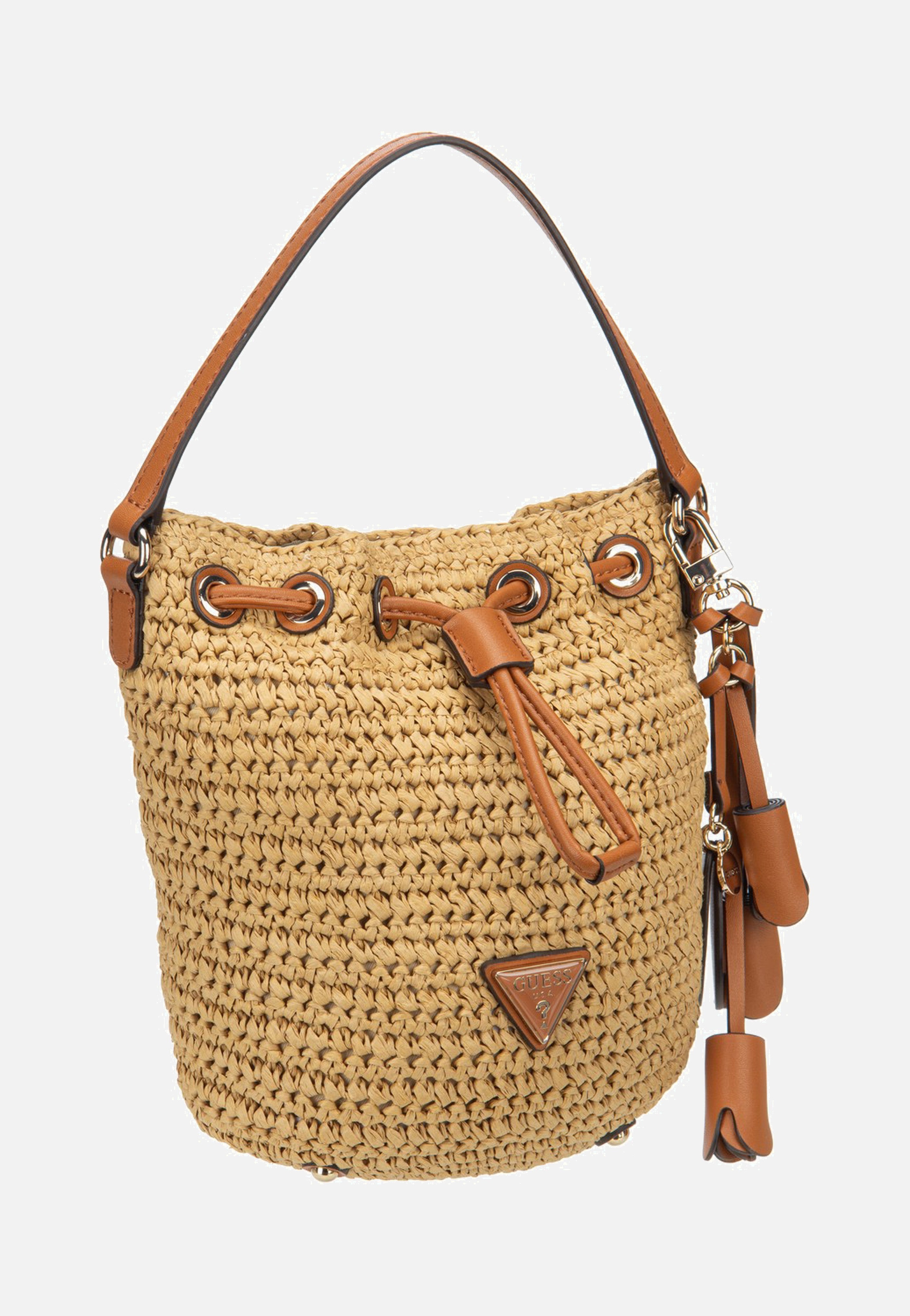 Guess Ofelia Top Handle Bucket 23030 Natural/Cognac Bucket Bag