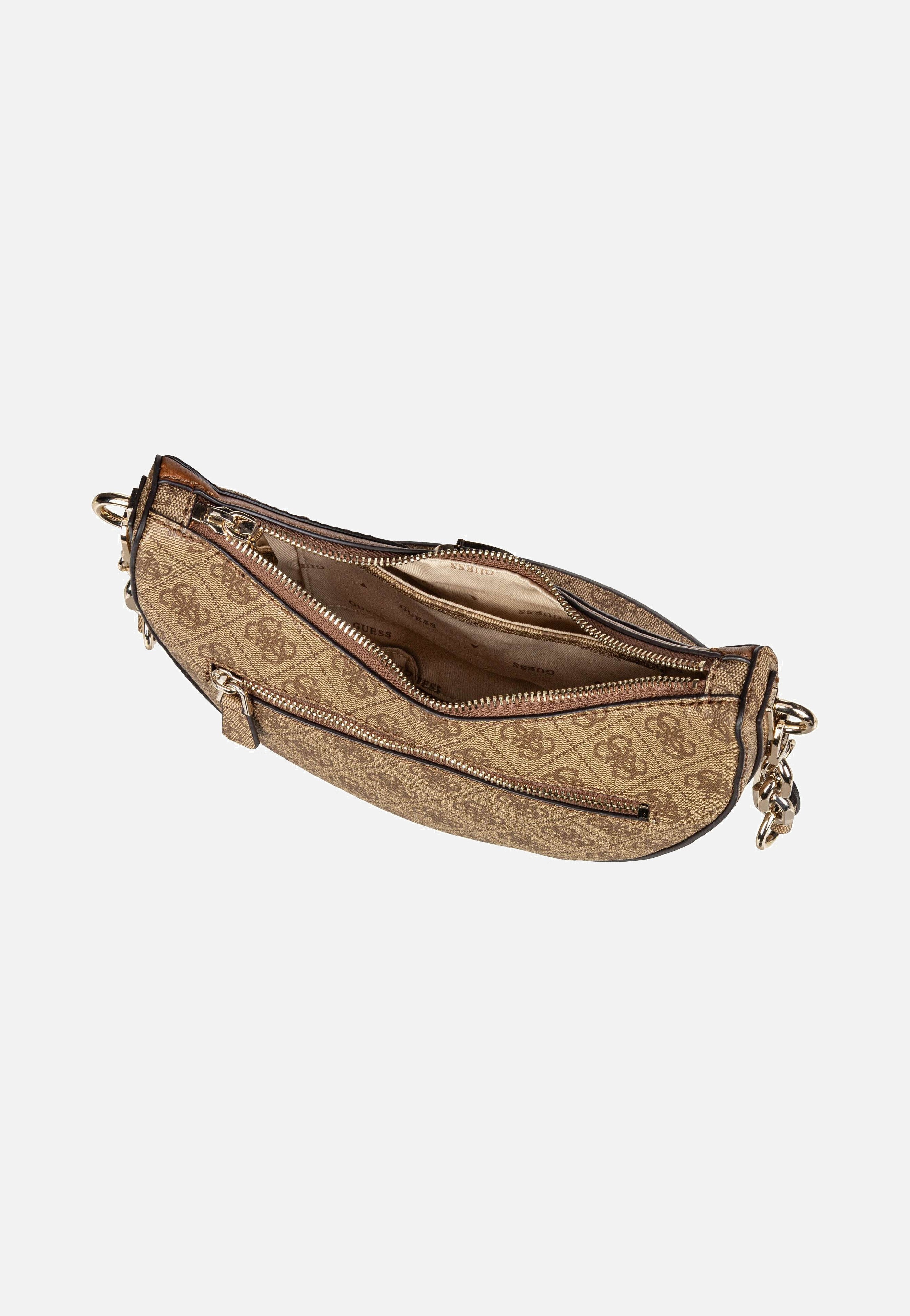 Guess Orlina Logo Top Zip 40180 Latte/Brown Schultertasche