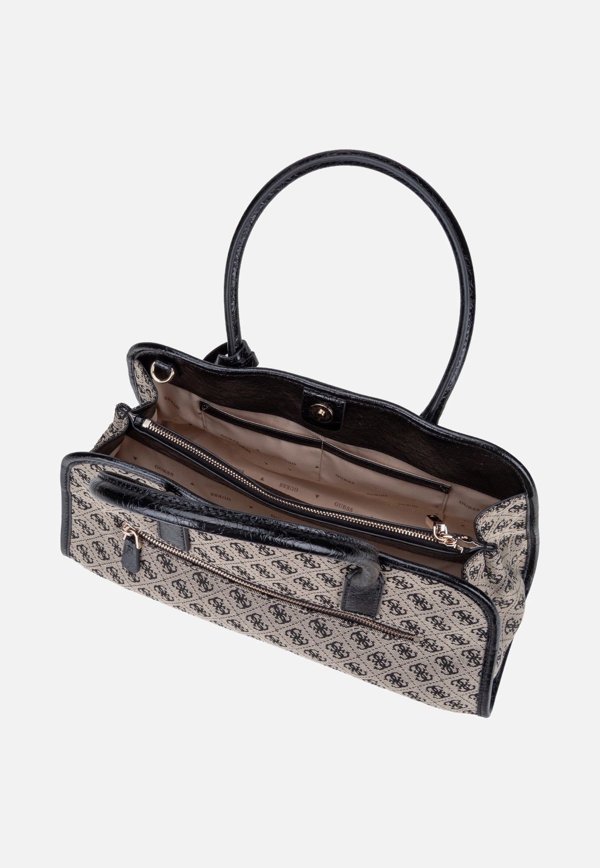 Guess Samantha Girlfriend SAT 13060 Black Logo Satchel