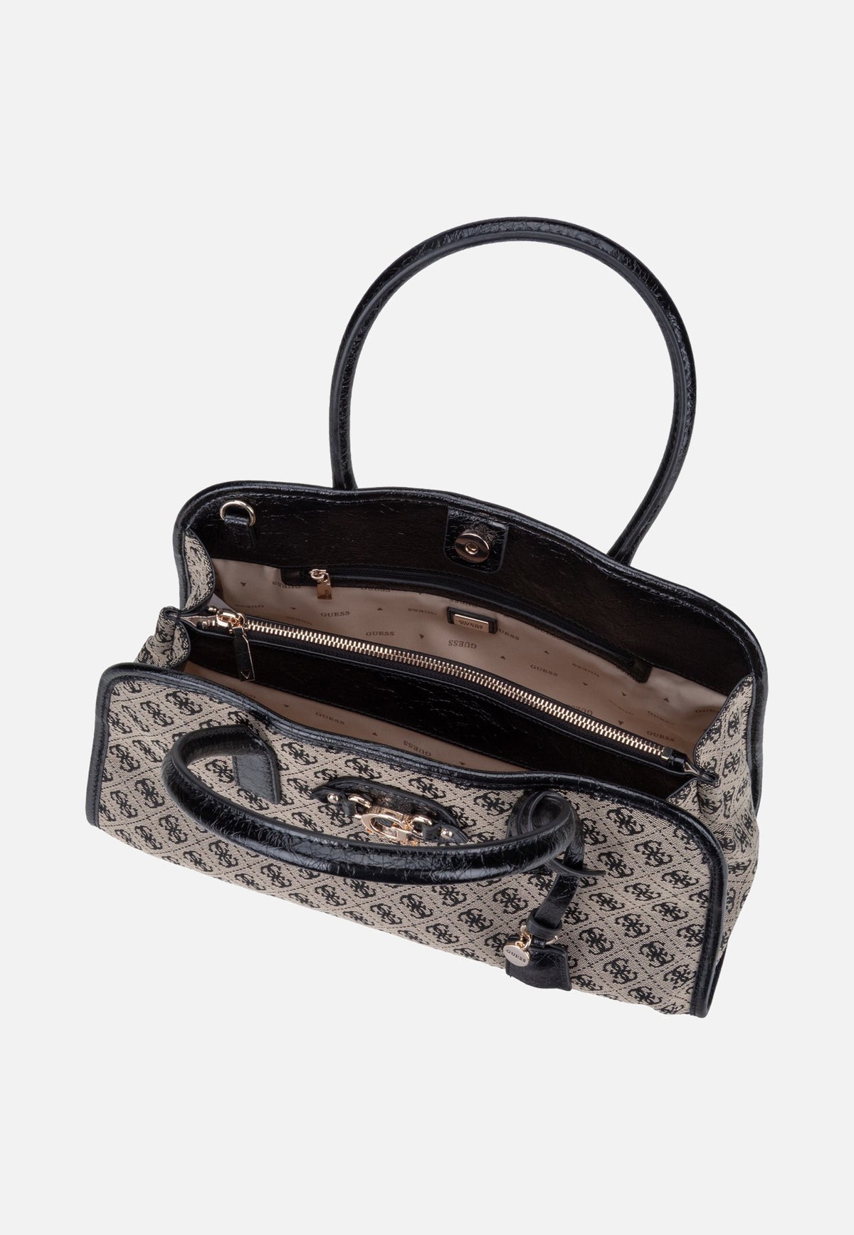 Guess Samantha Girlfriend SAT 13060 Black Logo Satchel