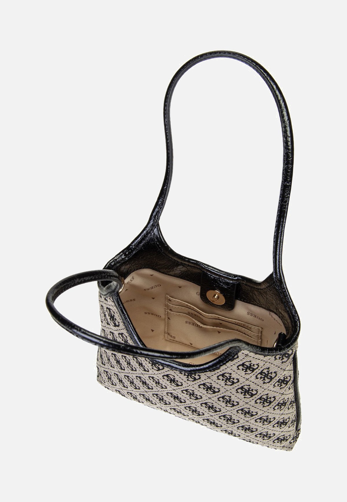 Guess Samantha Mini 13750 Black Logo Schultertasche