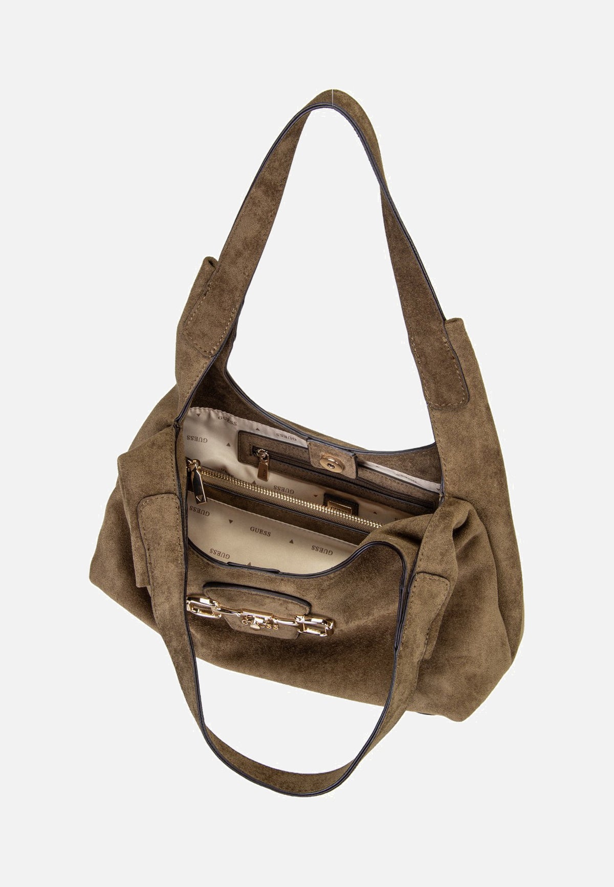 Guess Sunset Small Suede 14010 Olive Schultertasche
