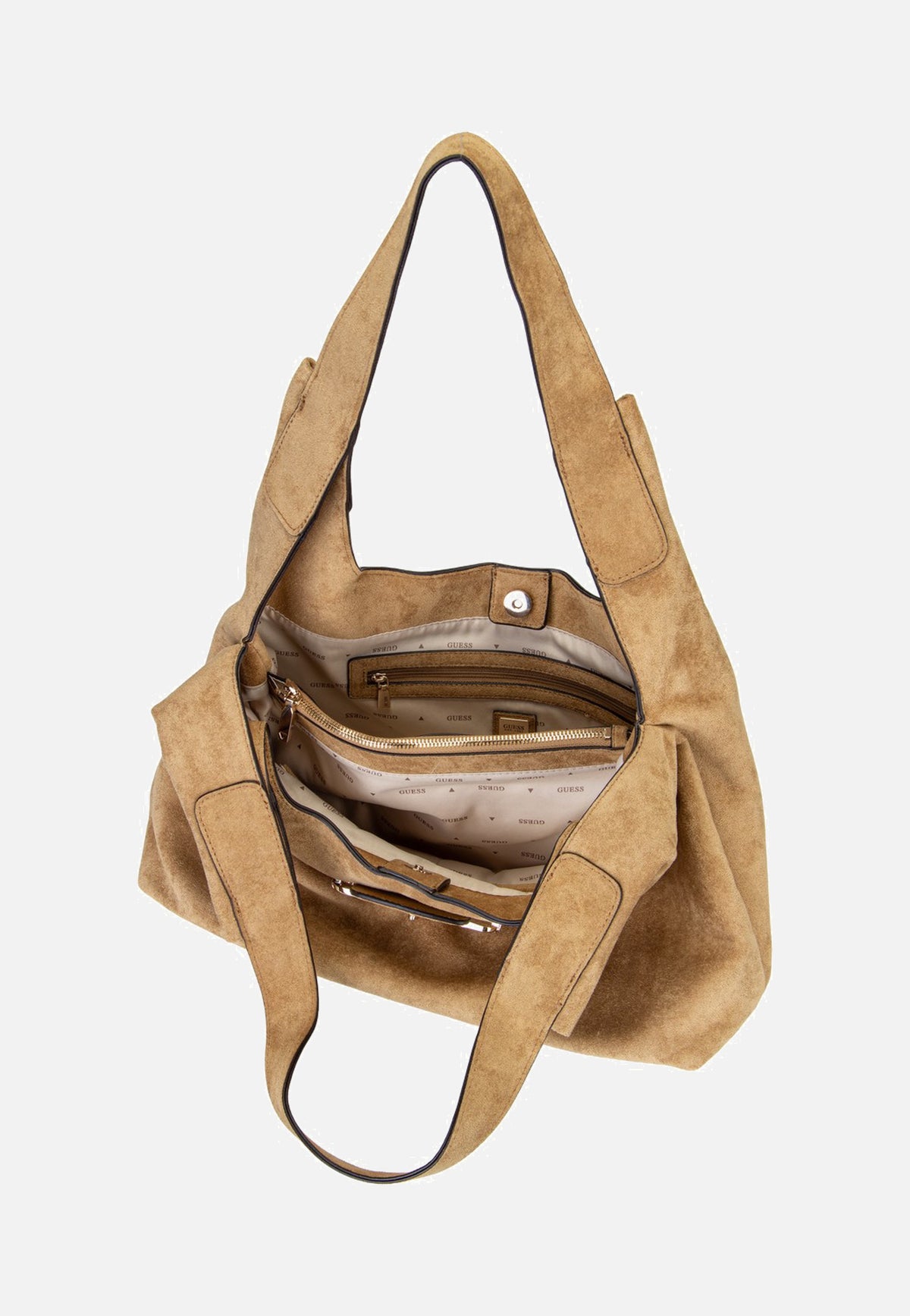 Guess Sunset Suede 14020 Tan Hobo Bag