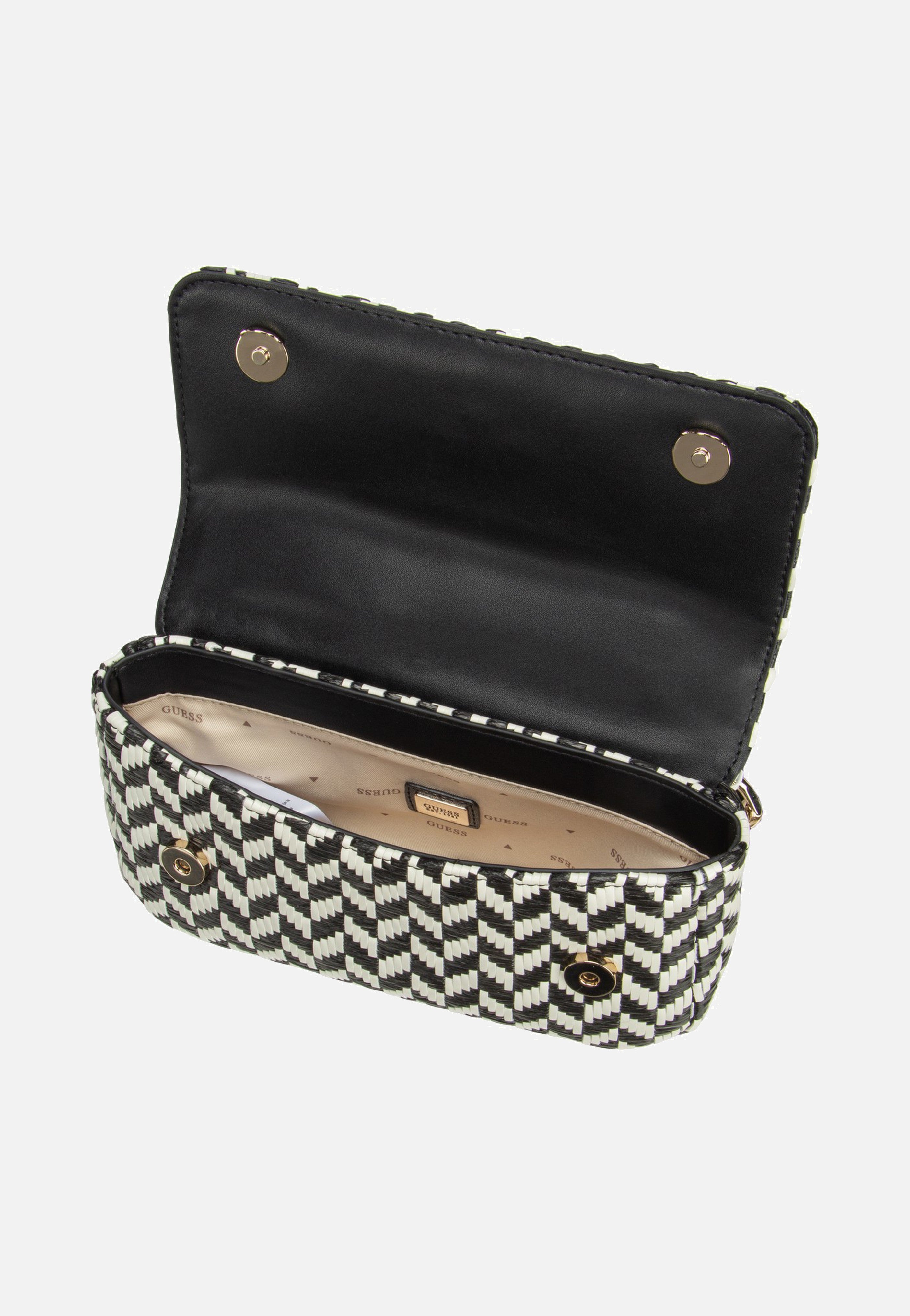 Guess Tessi Flap Shoulder Black Multi Schultertasche