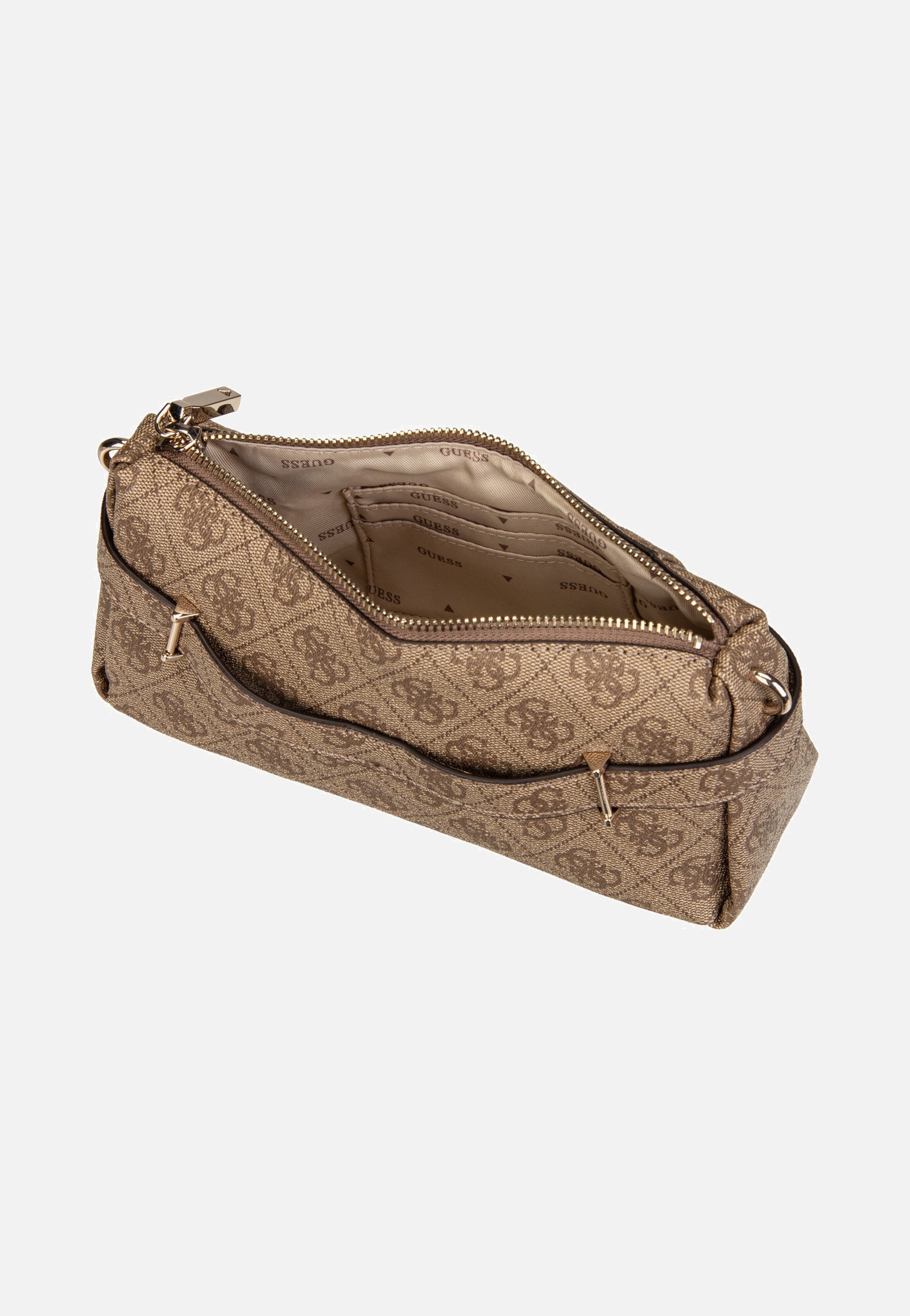 Guess Yesba Mini Top Zip Latte Logo Schultertasche