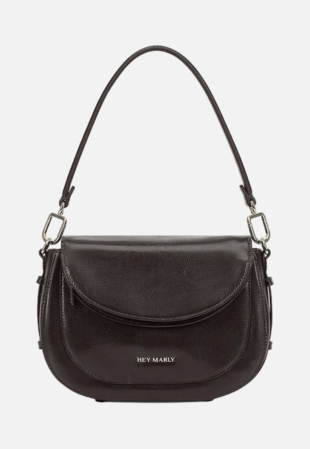 Hey Marly Big Sister Glossy Coffee Crossbody Bag
