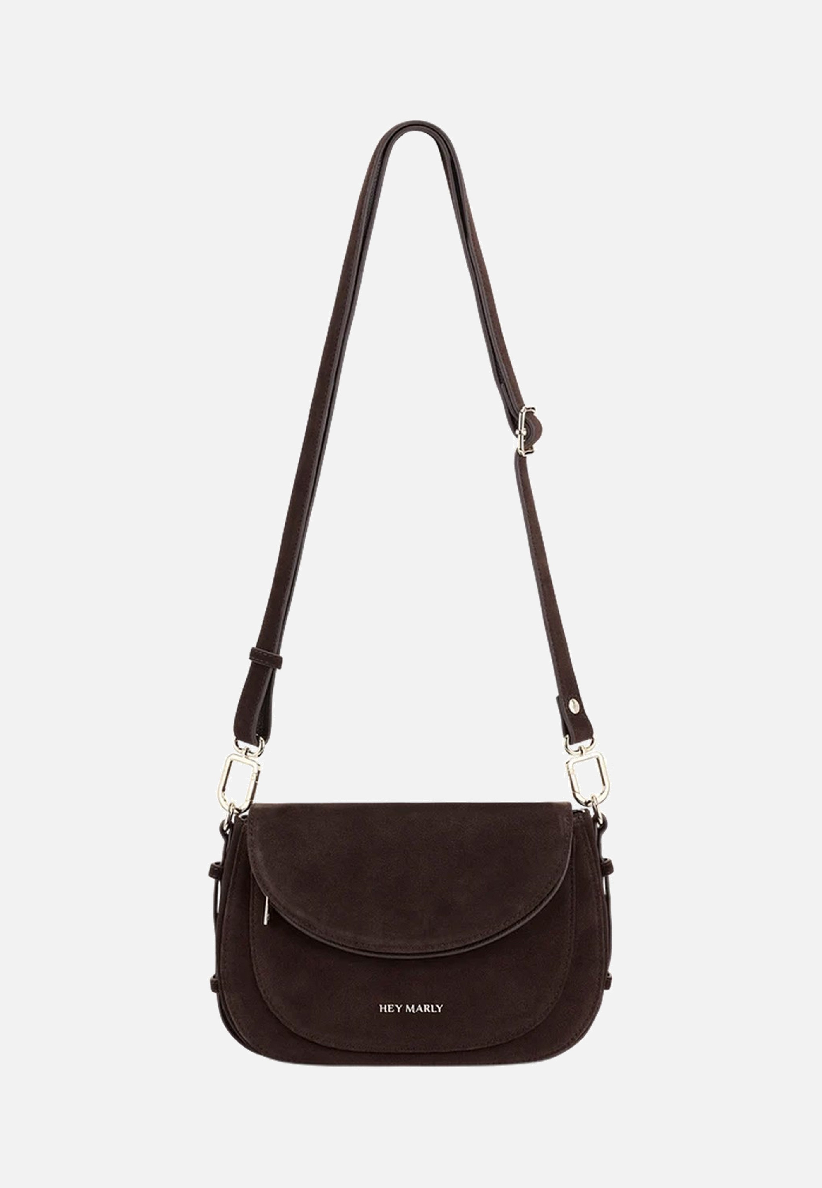 Hey Marly Big Sister Suede Coffee Crossbody Bag