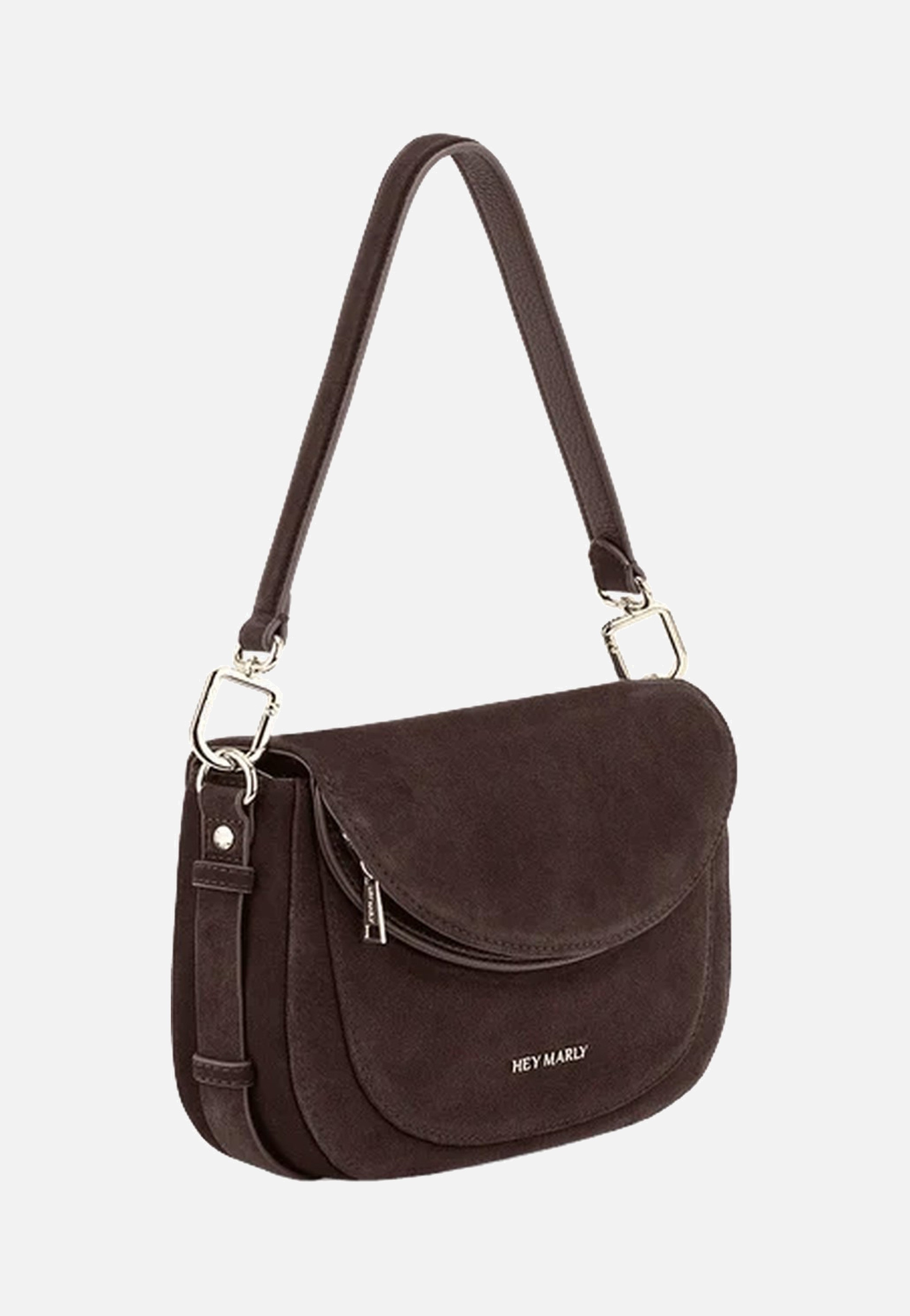 Hey Marly Big Sister Suede Coffee Crossbody Bag
