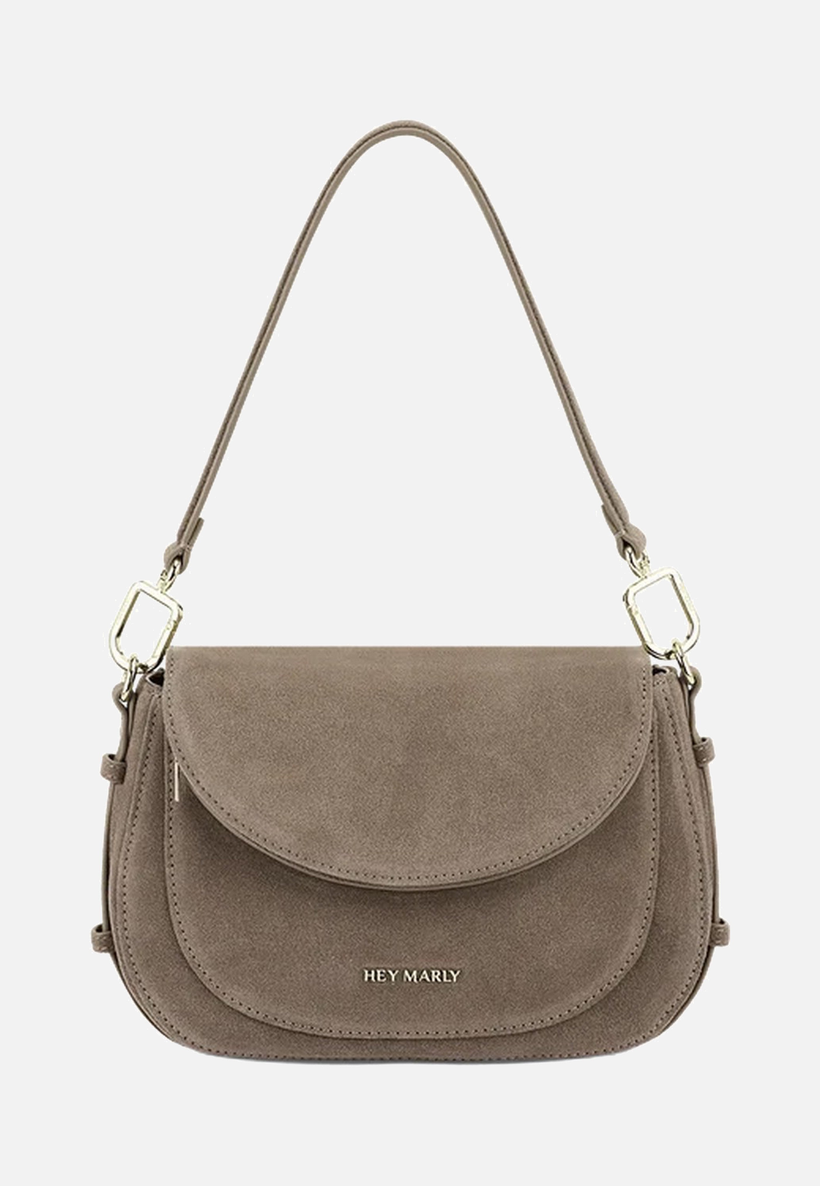 Hey Marly Big Sister Suede Mocha Crossbody Bag