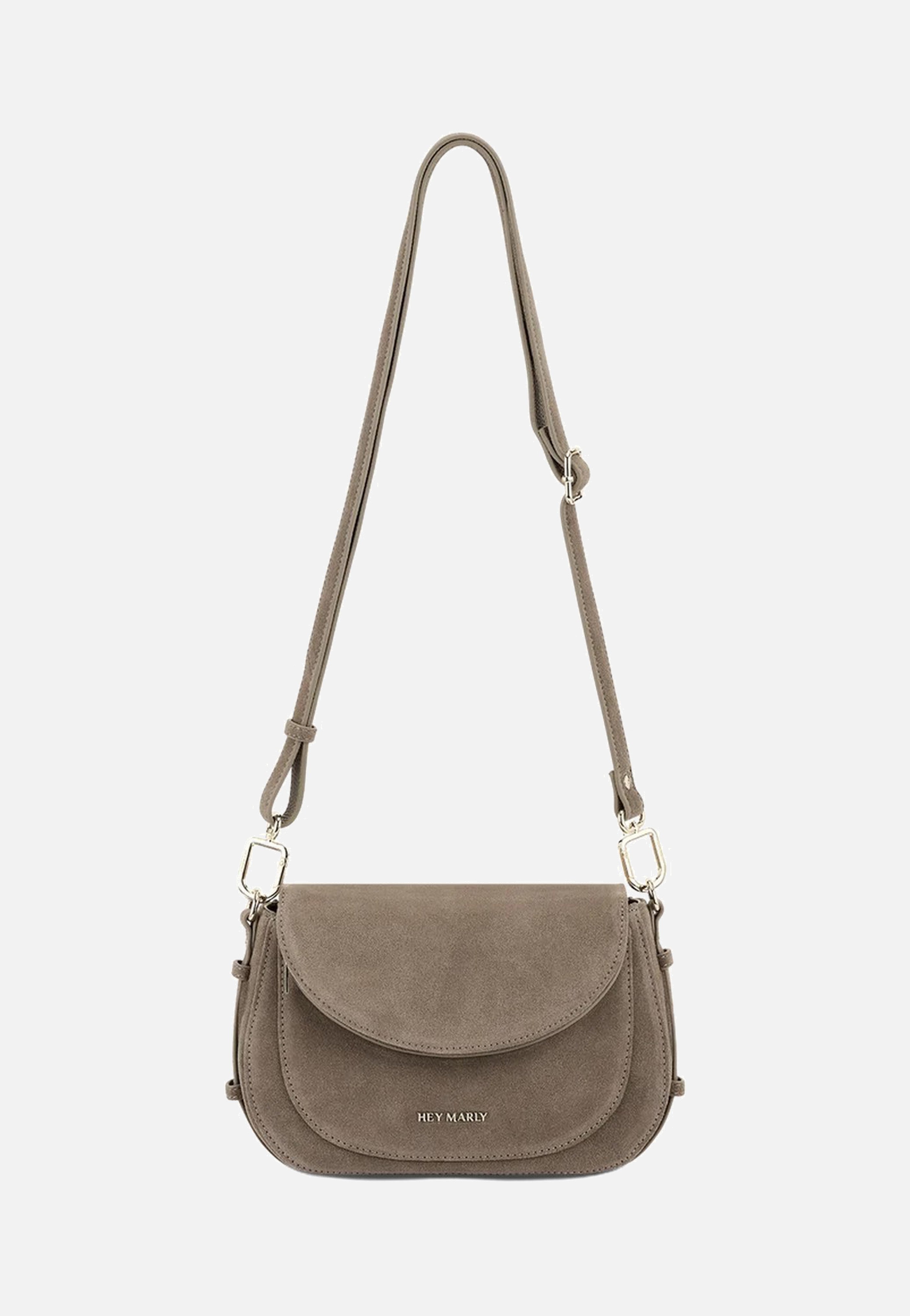 Hey Marly Big Sister Suede Mocha Crossbody Bag