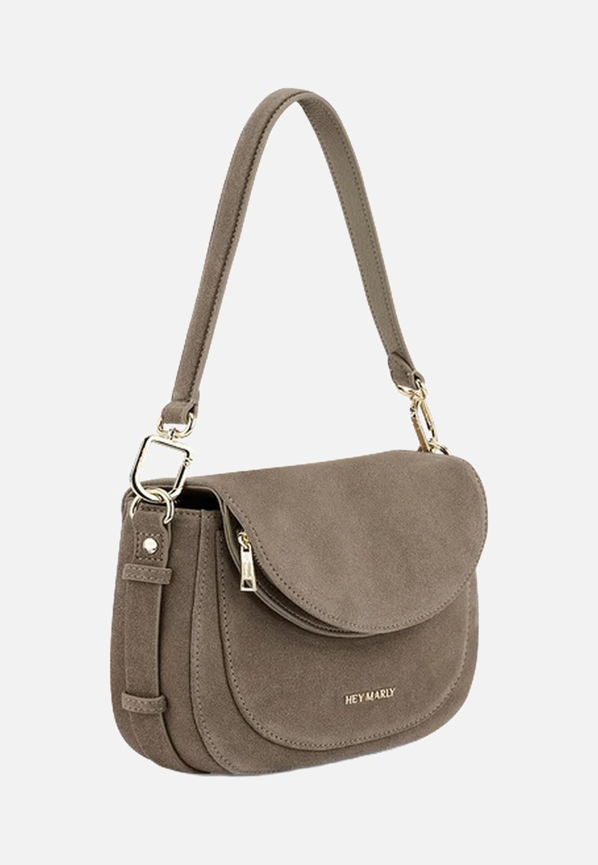 Hey Marly Big Sister Suede Mocha Crossbody Bag