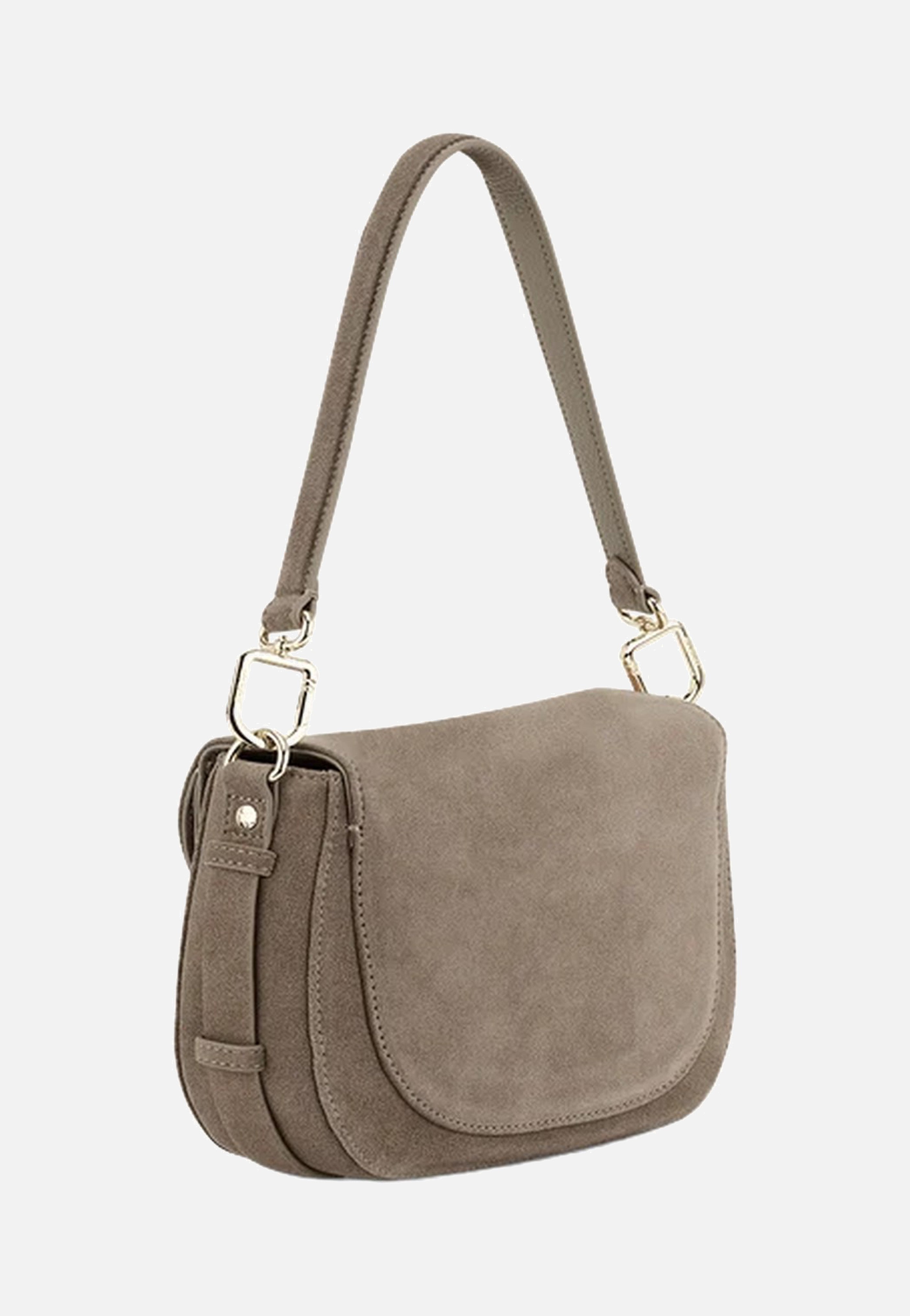 Hey Marly Big Sister Suede Mocha Crossbody Bag