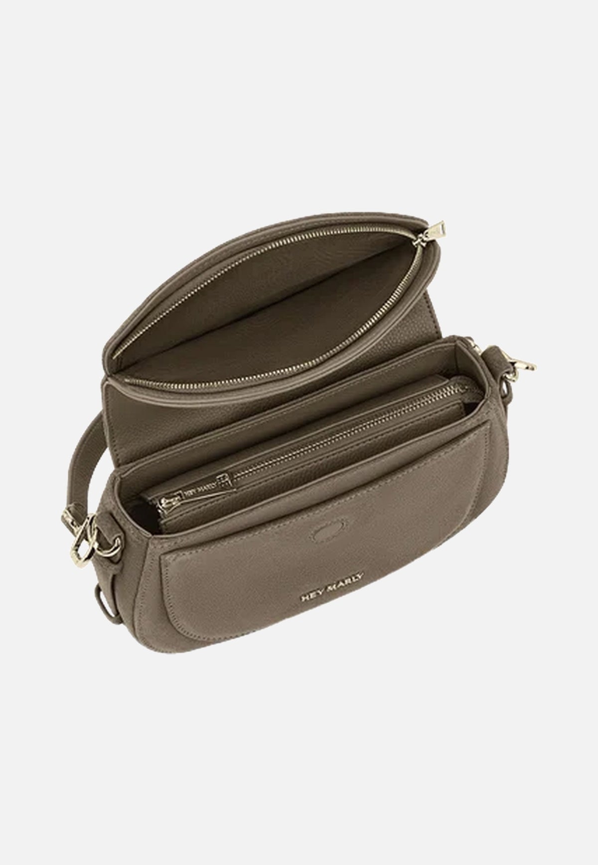 Hey Marly Big Sister Suede Mocha Crossbody Bag