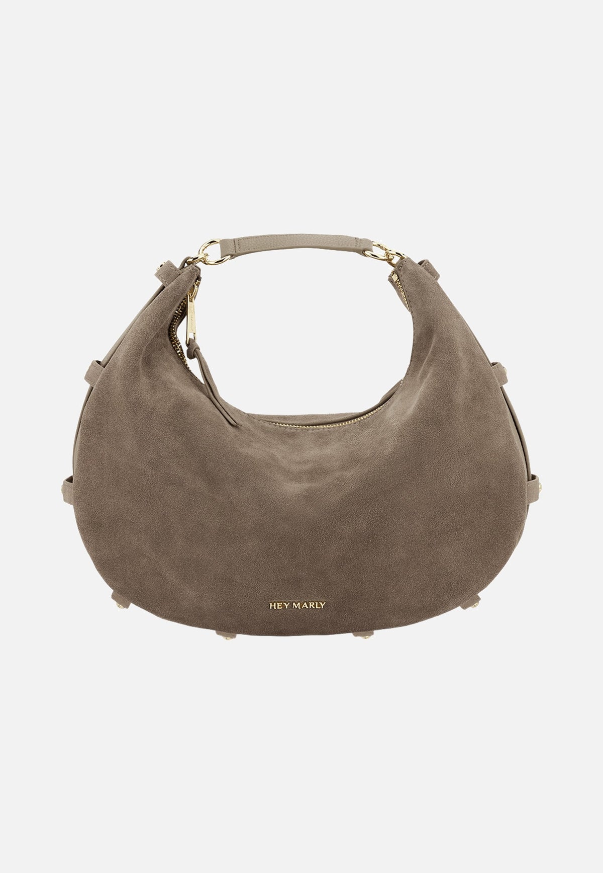 Hey Marly Lifetime Sister Suede M Mocha Crossbody Bag