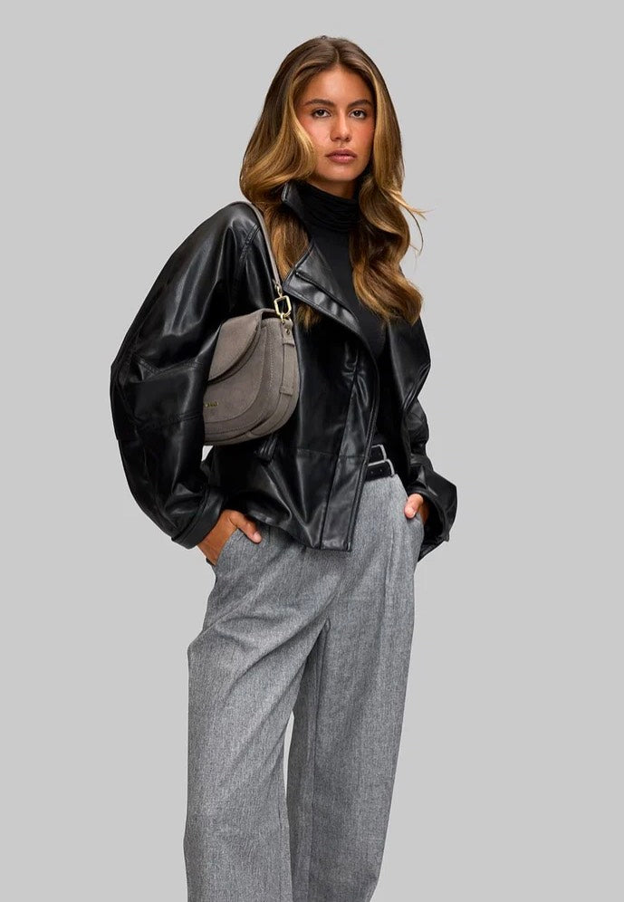 Hey Marly Big Sister Suede Grey Crossbody Bag