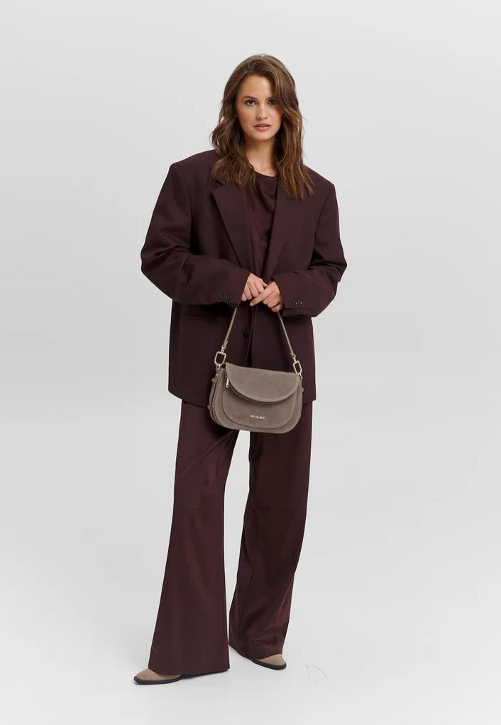 Hey Marly Big Sister Suede Mocha Crossbody Bag