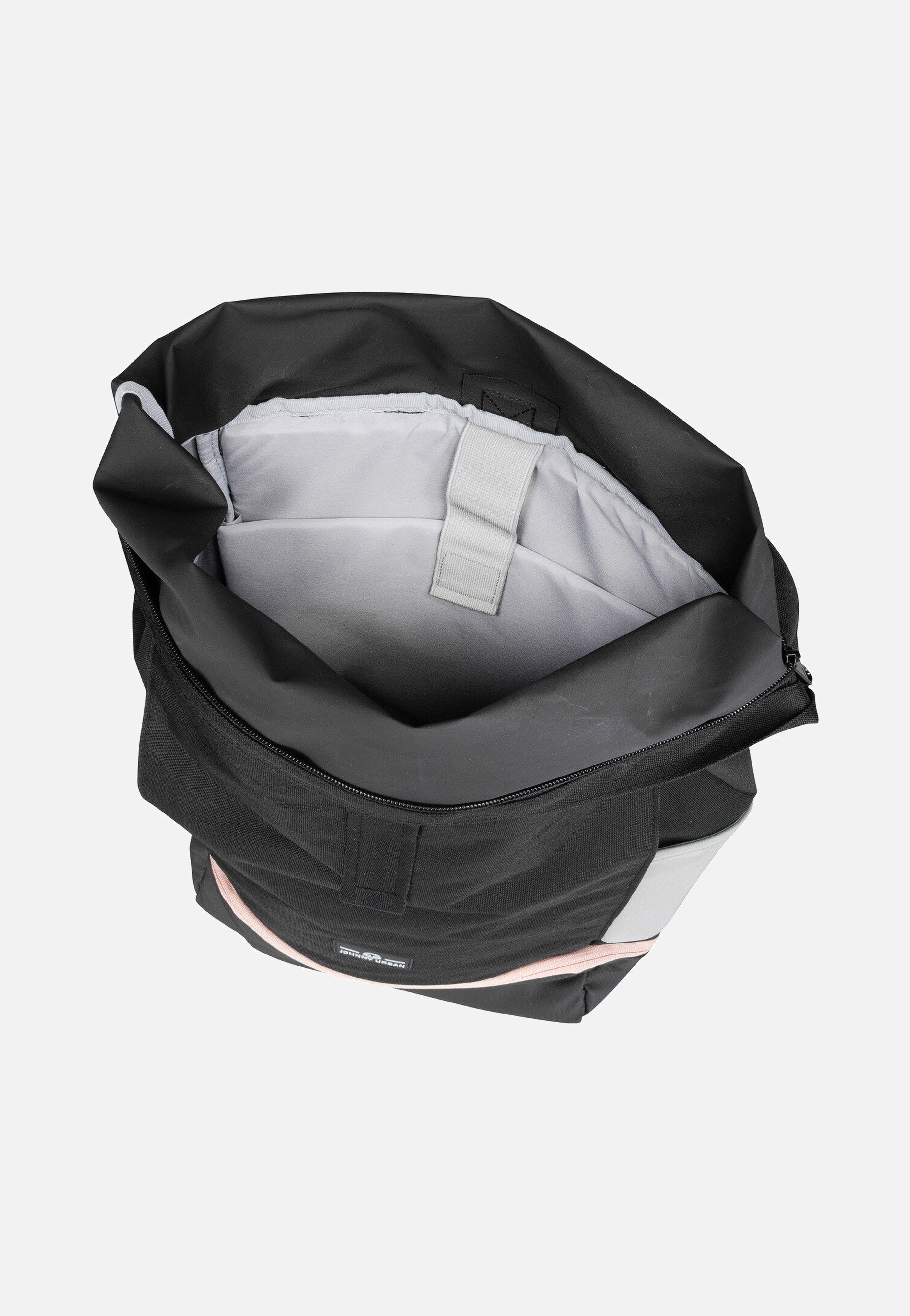 Johnny Urban Allen Large Schwarz-Rosa Rolltop Rucksack