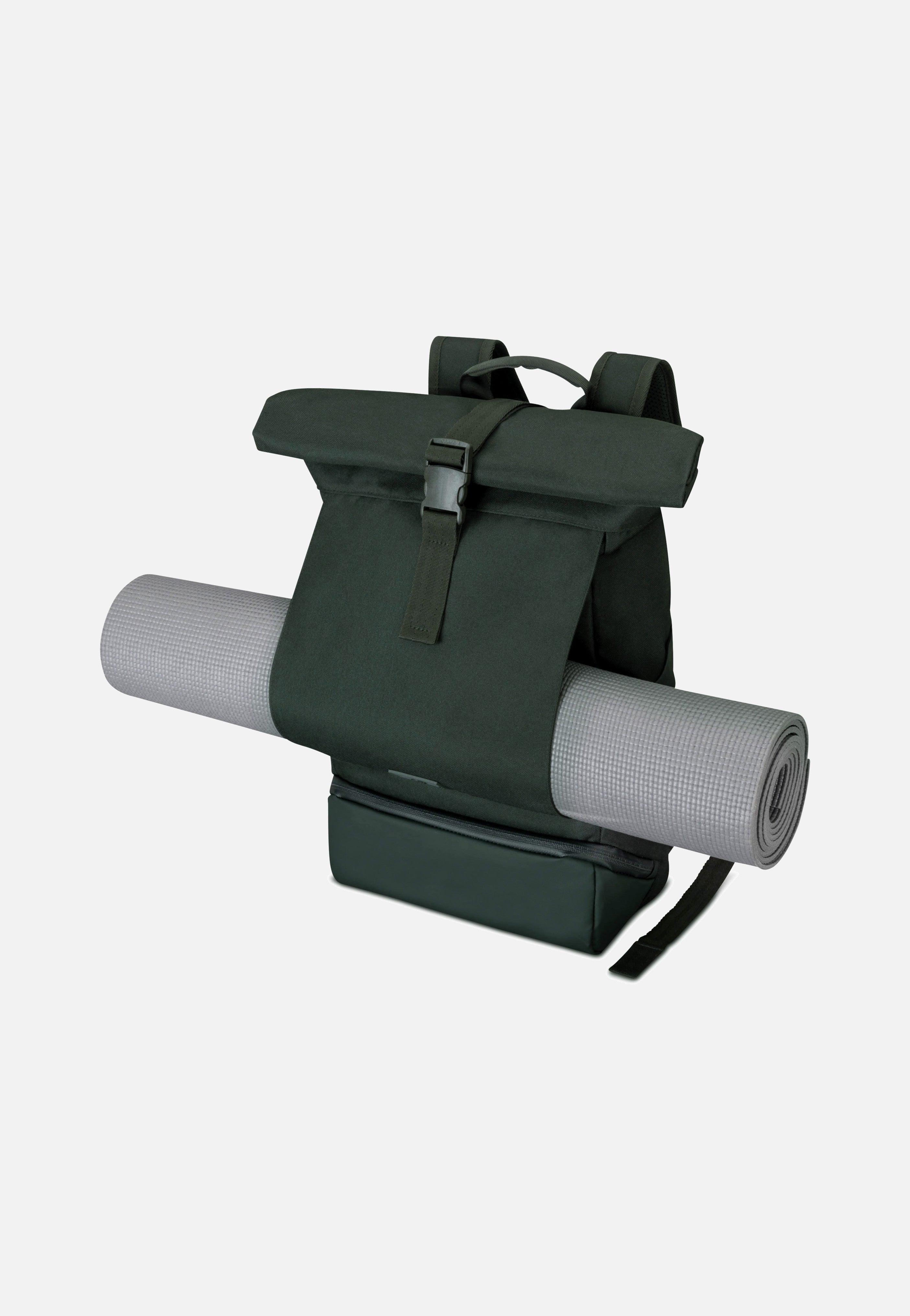 Johnny Urban - Allen Medium Dark Olive - Rolltop Backpack | Neutral-Image