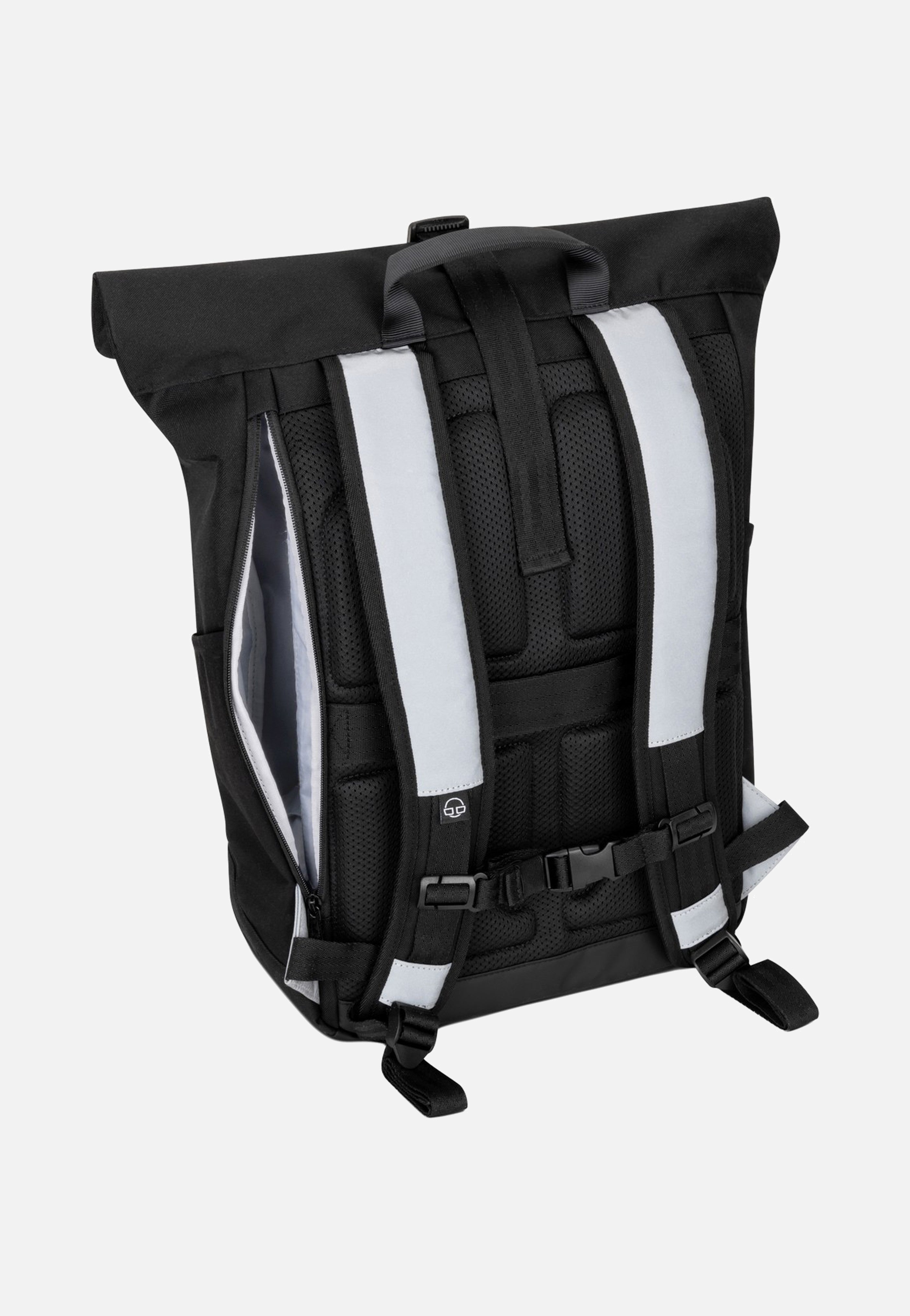 Johnny Urban Allen Large Black Reflective Rolltop Backpack