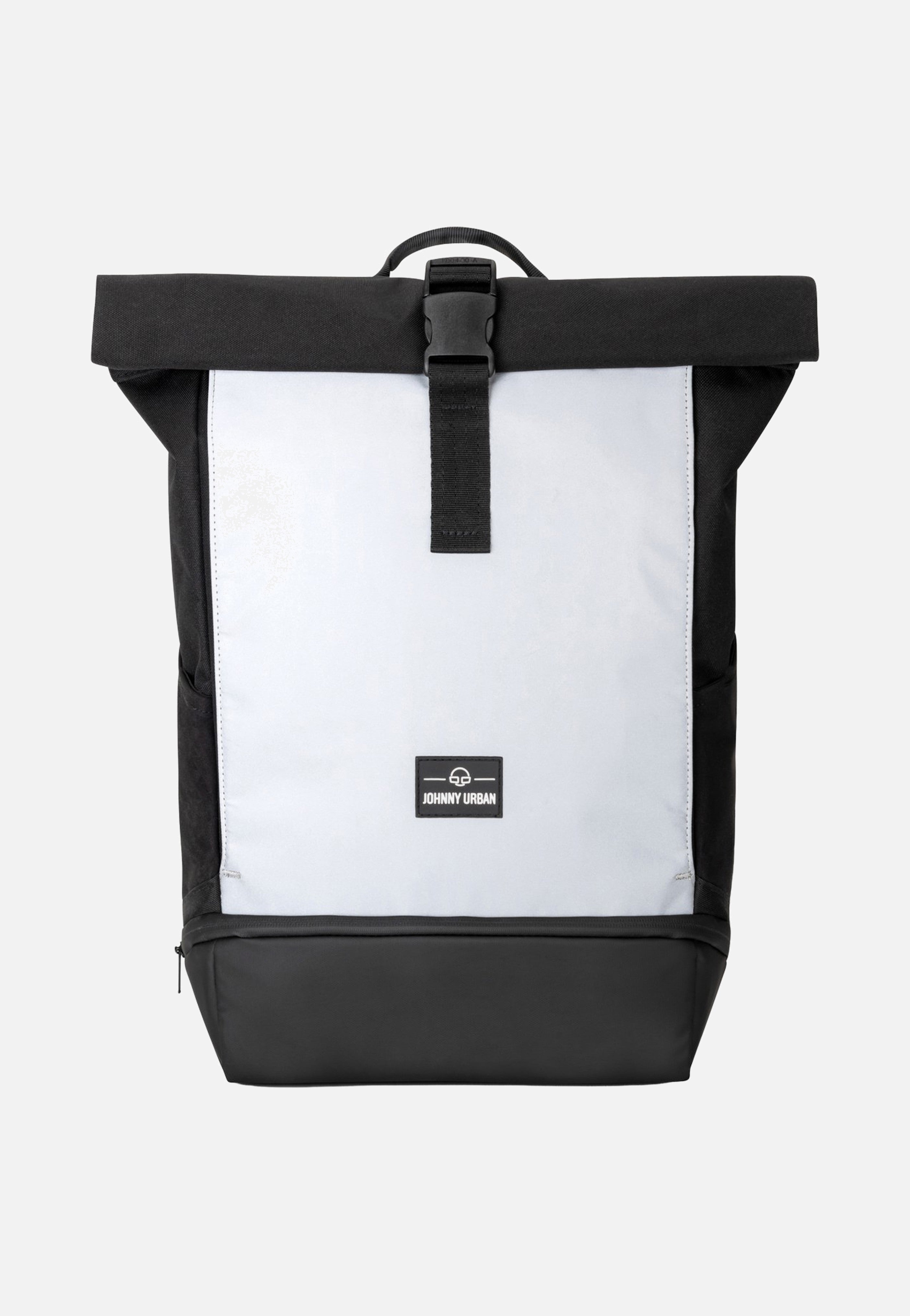 Johnny Urban Allen Medium Black Reflective Rolltop Backpack