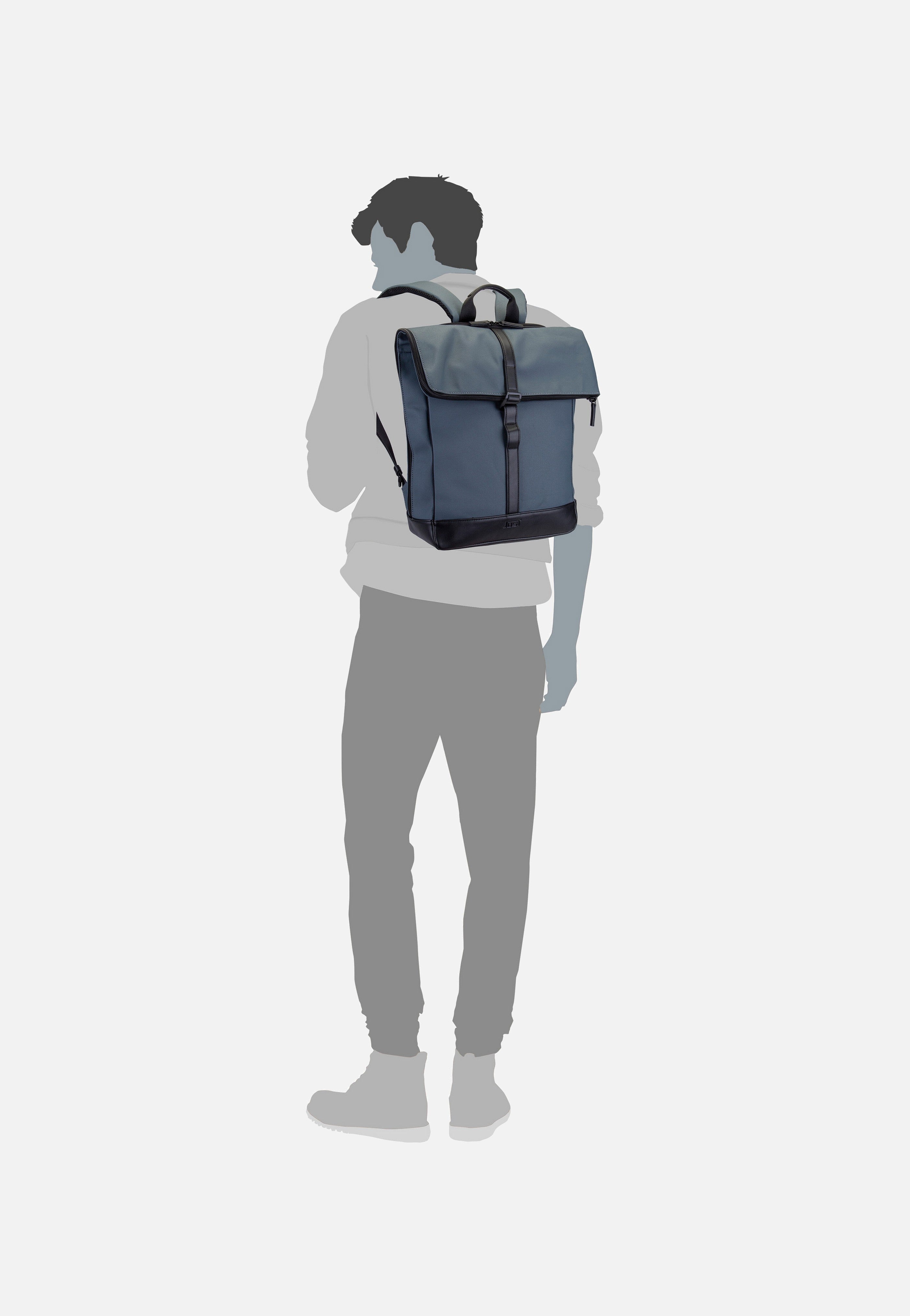 Jost - Borgholm Courier 5306 Blaugrau - Rolltop Backpack | Men-Image