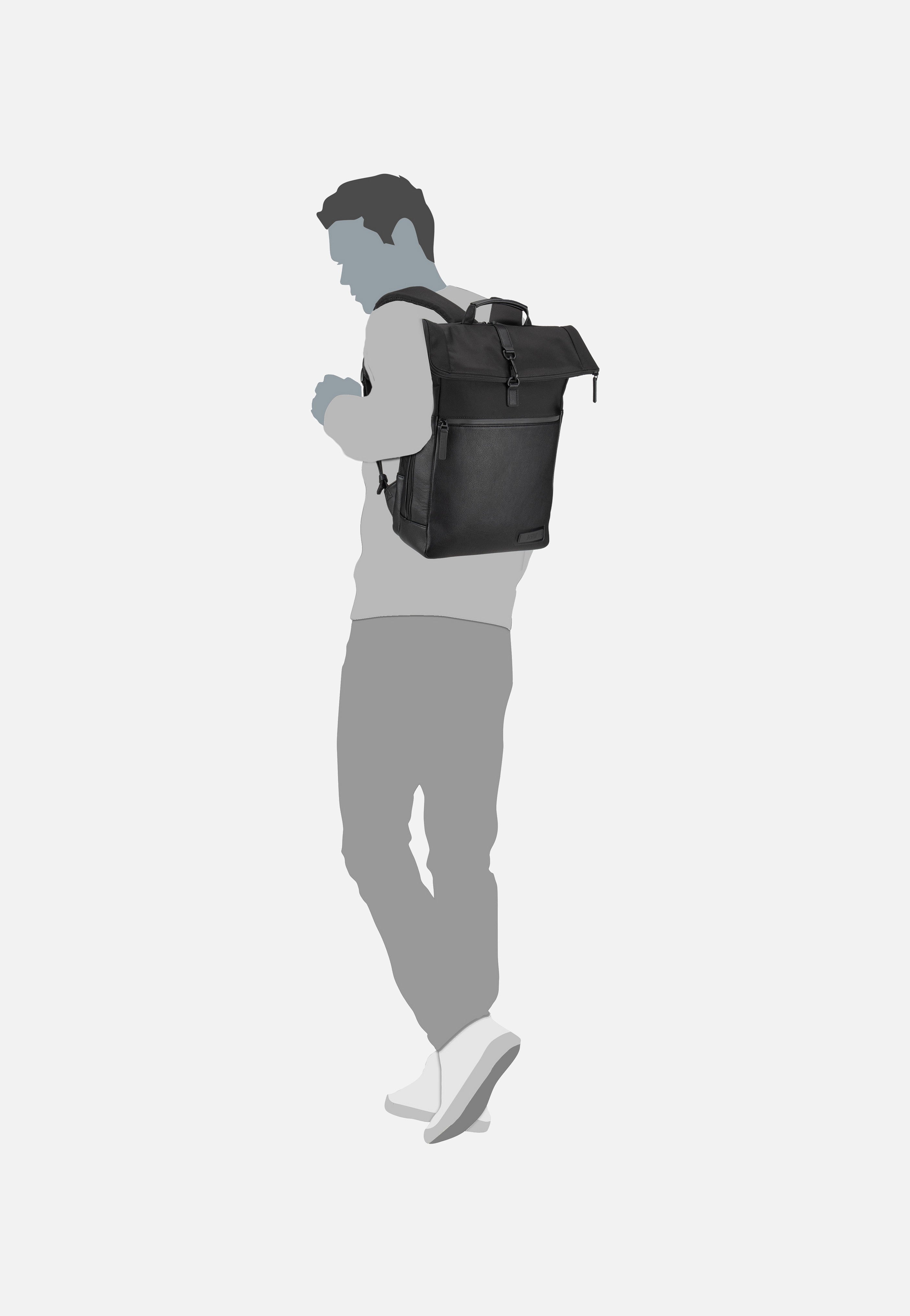 Jost - Riga Courier Black - Rolltop Backpack | Men-Image