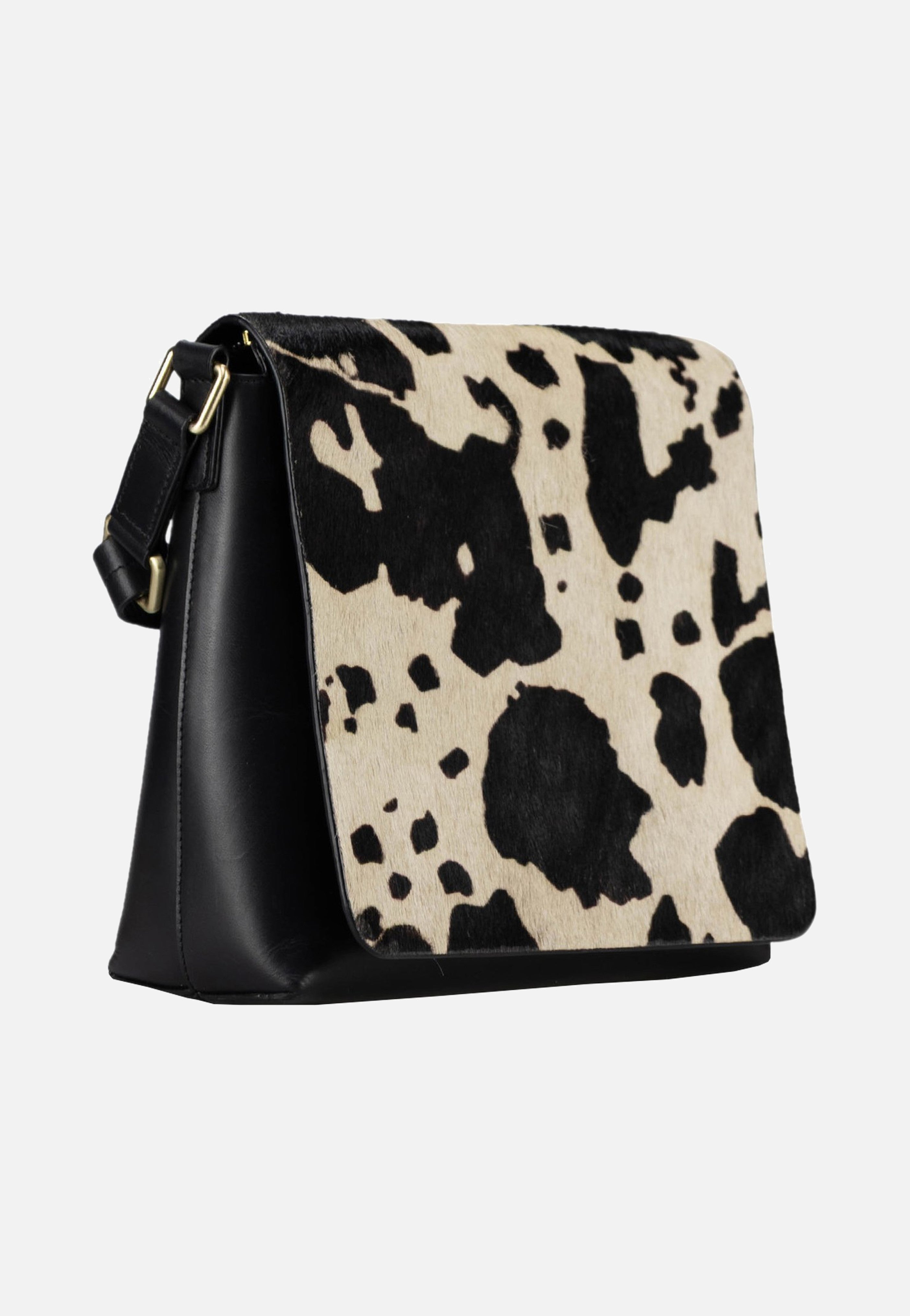 Jost Furry Cow Shoulder Bag M 3125 Black Crossbody Bag